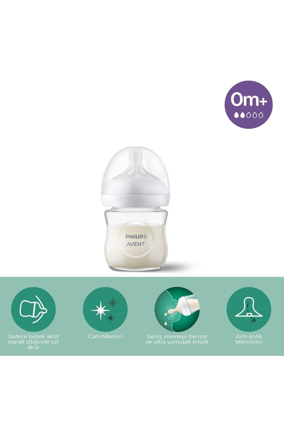 Philips Avent SCY930/01 Natural Response Glass Bottle, 120ml, 0 Months