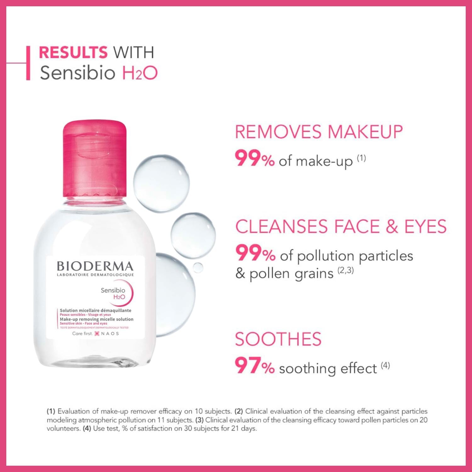 Bioderma Sensibio H2O Make-Up Removing Micellar Water for Sensitive Skin, 100ml