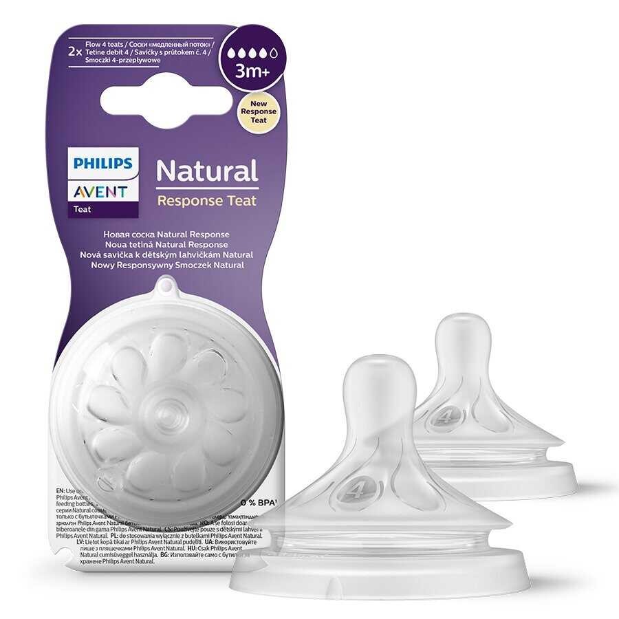 Philips Avent Natural Response 2-Pack Nipple, Size 4, 3 Months+