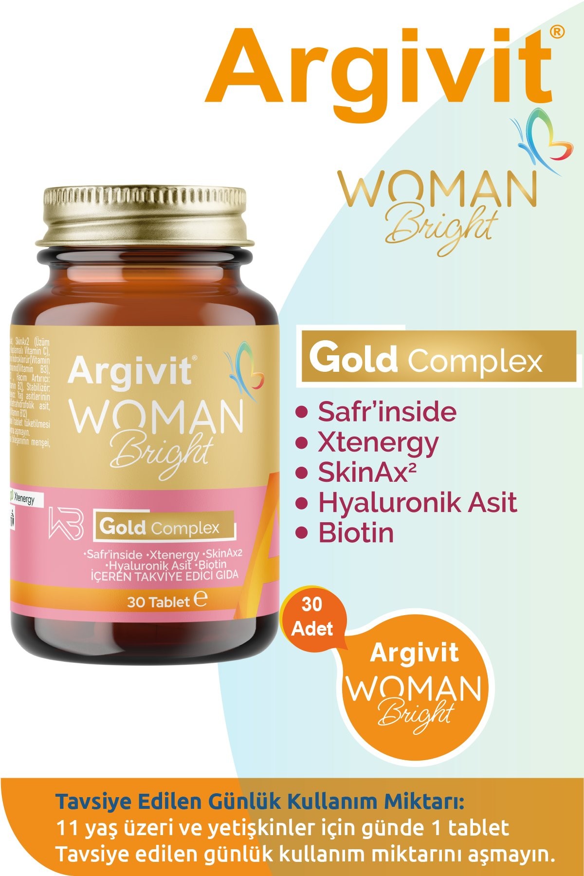 Argivit Woman Bright Tablet 30 قرصًا