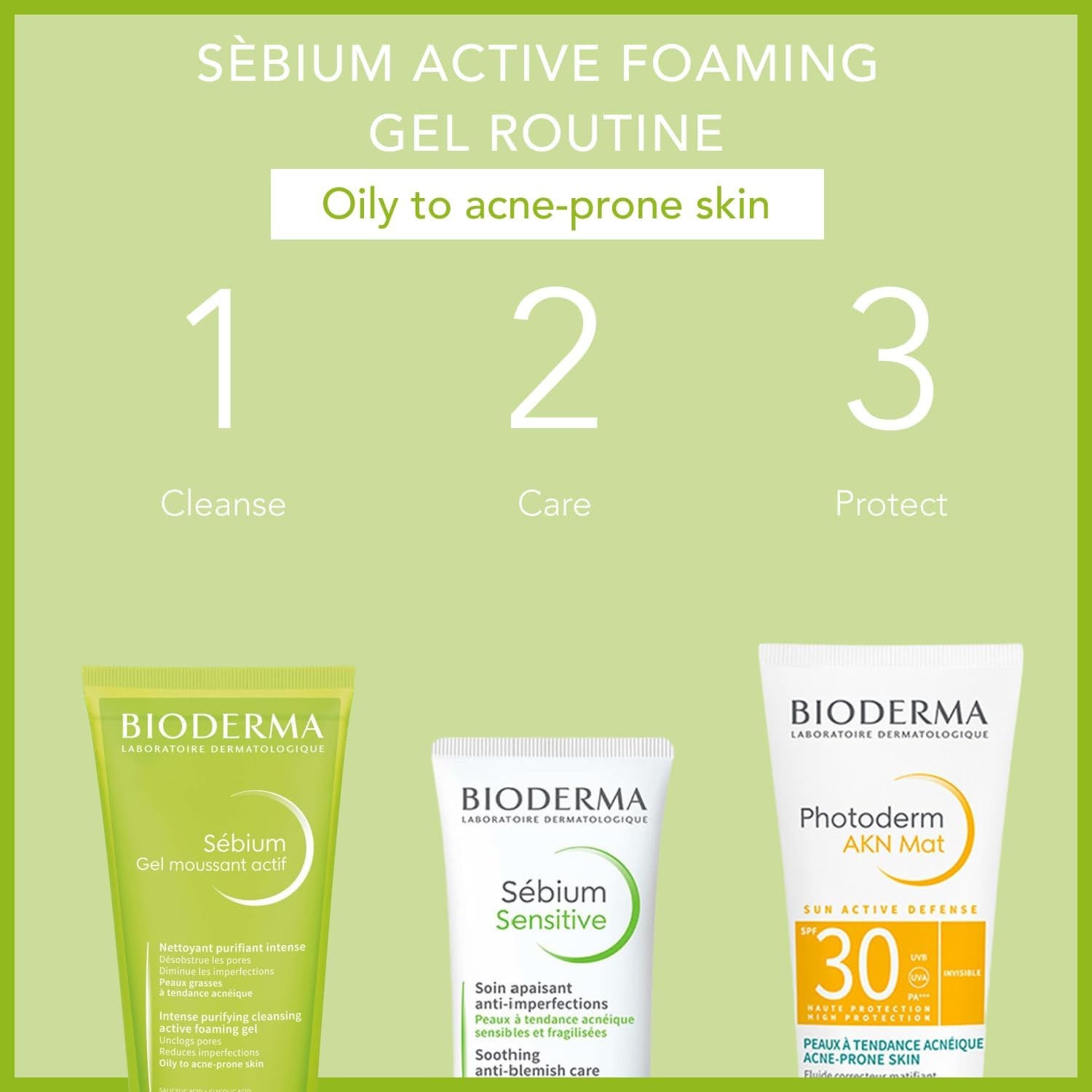 Bioderma Sebium Gel Moussant Actif Intense Purifying Cleansing Foaming Gel, 200ml