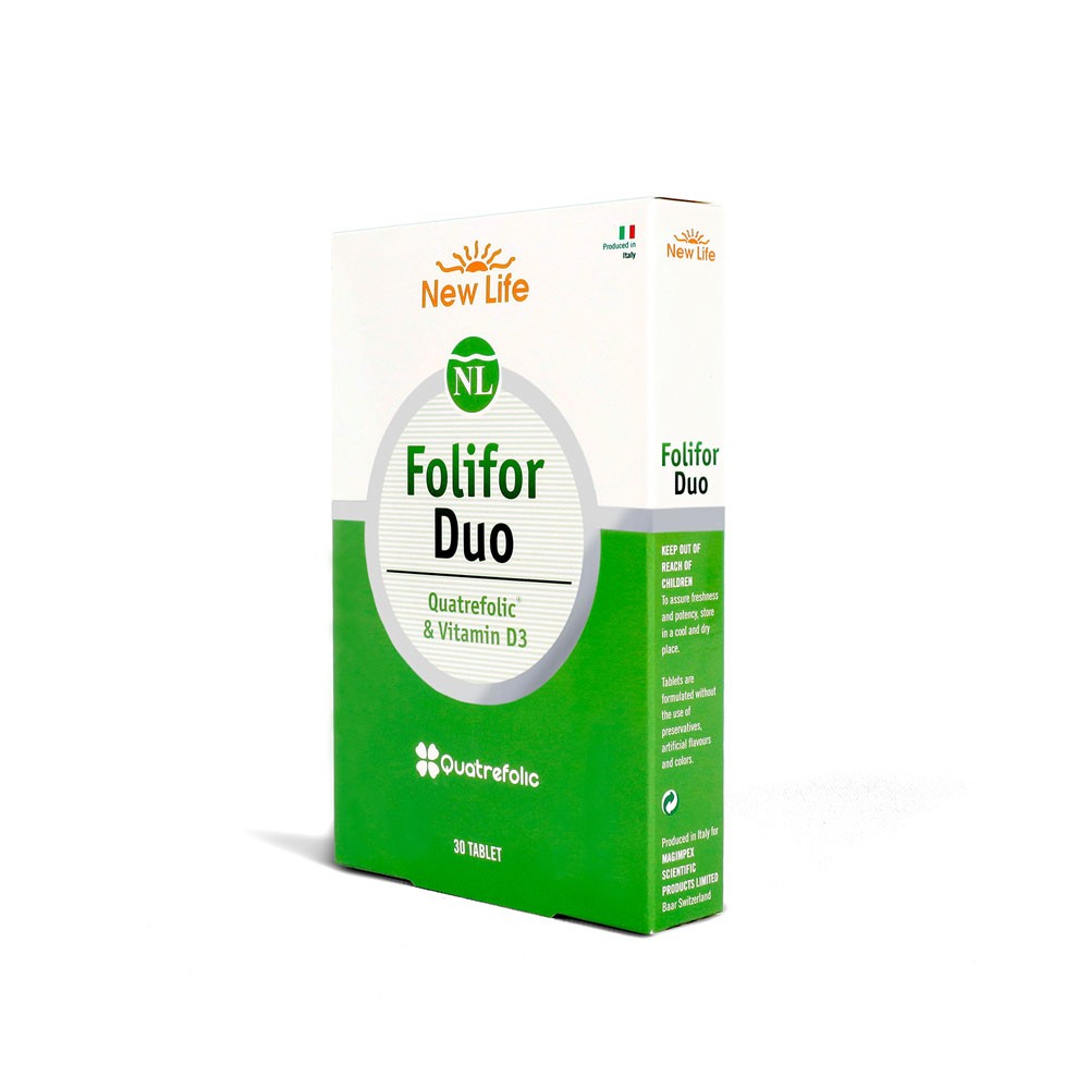 New Life Folifor Duo Vitamin D3 & Quatrefolic - 30 Tablets