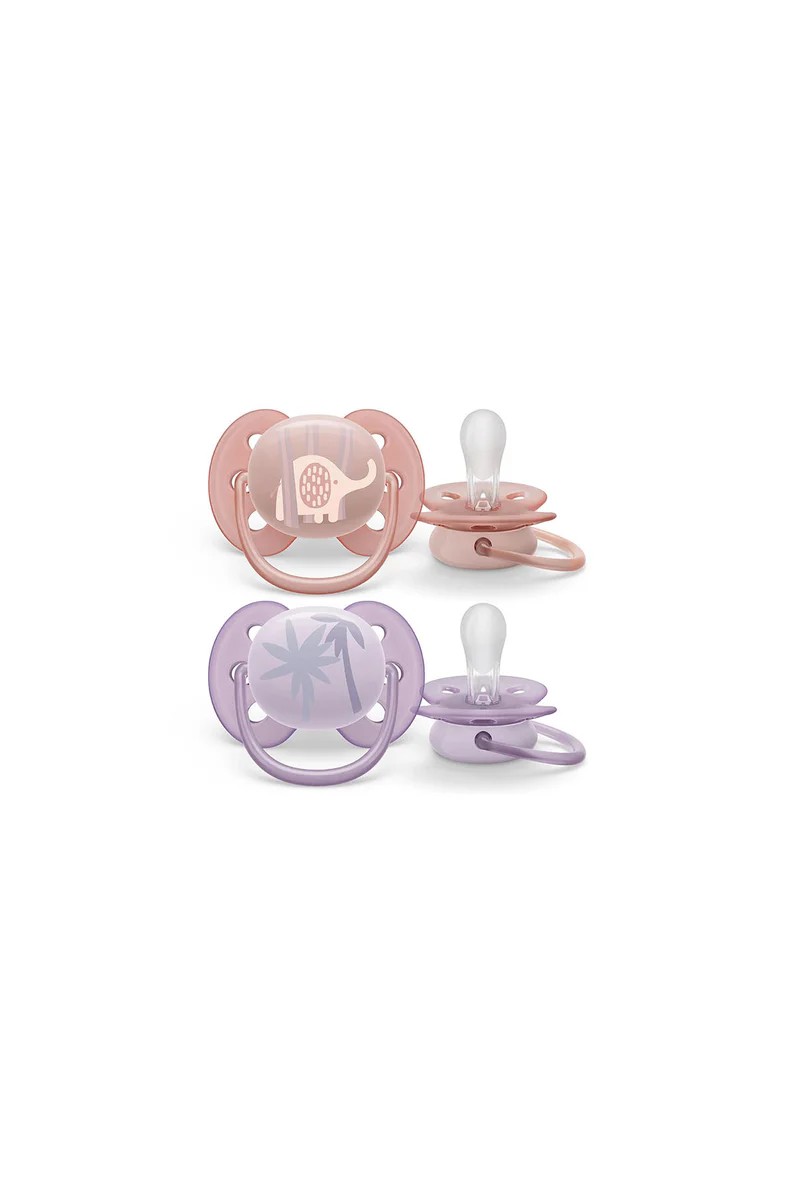 Philips Avent Ultra Soft Pacifier 0-6 Months 2-Pack - For Girls