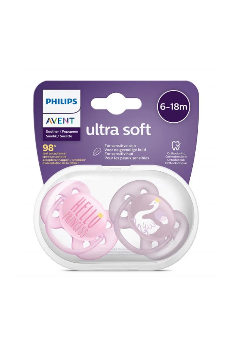 Philips Avent Ultra Soft Pacifier 6-18 Months - Girl