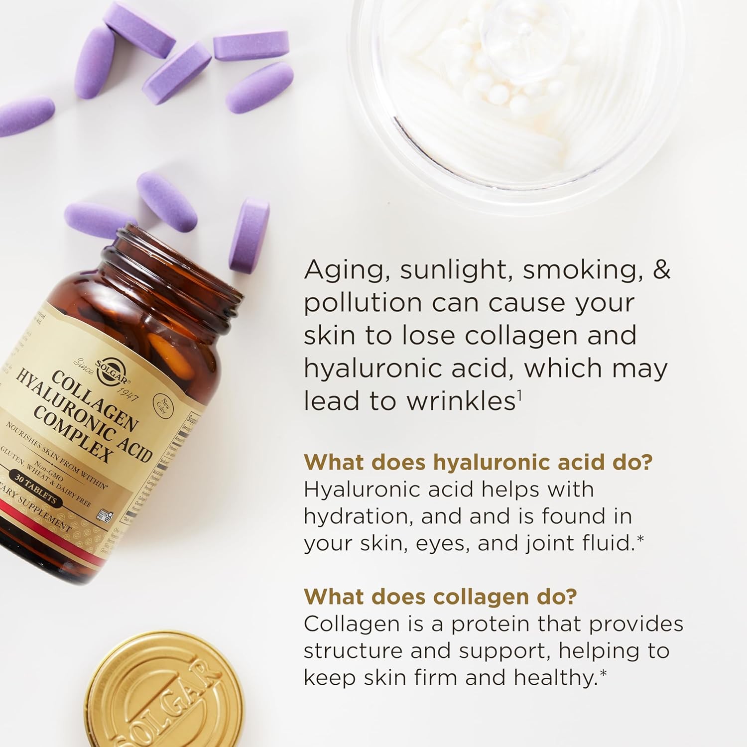 Solgar Hyaluronic Acid Collagen Complex 30 Tablets