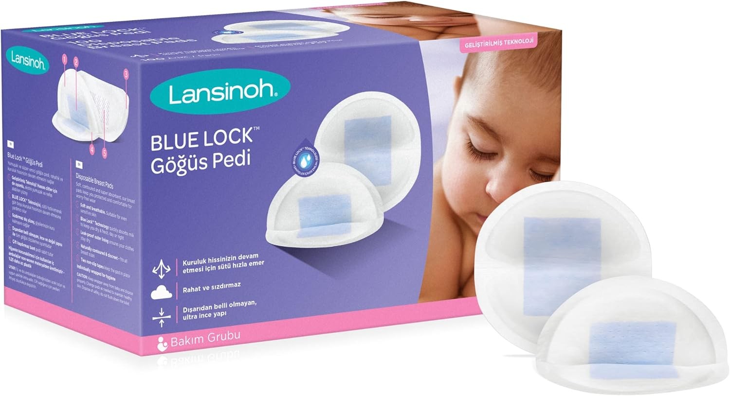 Lansinoh Blue Lock Breast Pads 100 Pieces