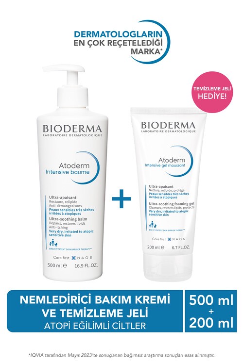 Bioderma Atoderm 500ml + Gel 200ml Set