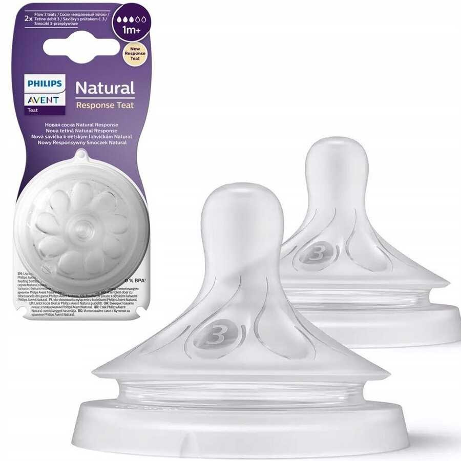 Philips Avent Natural Response 2-Pack Nipple, Size 3, 1 Month+