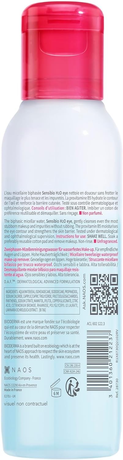 Bioderma Sensibio H2O Eye Micellar Eye Make-Up Remover Solution 125 ml