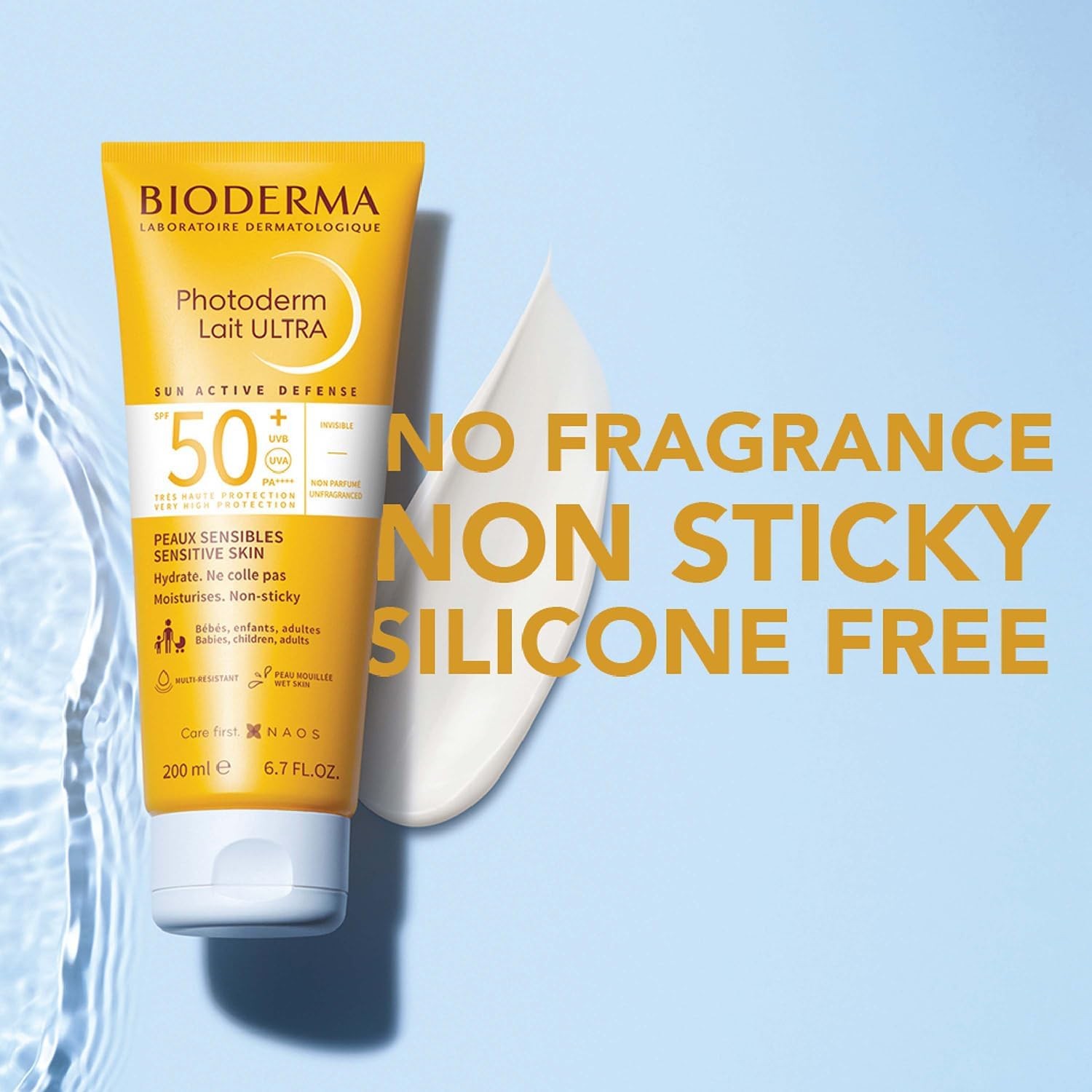 Bioderma Photoderm Lait ULTRA SPF 50+ Very High Protection Sunscreen for Sensitive Skin, Suitable for the Whole Family 200ml