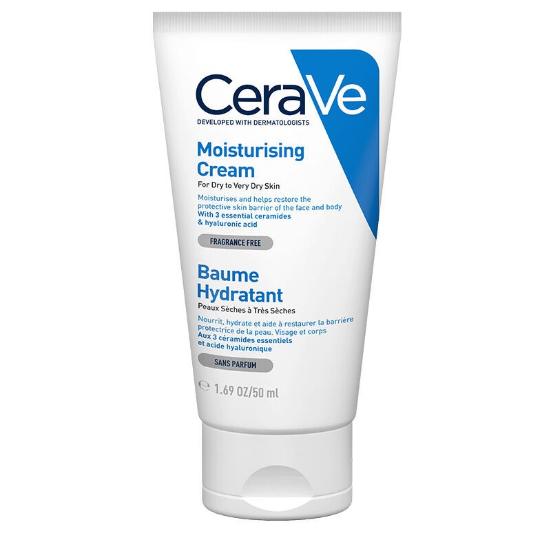 CeraVe Moisturizing Face and Body Cream - For Dry Skin with Ceramides and Hyaluronic Acid 50 ml