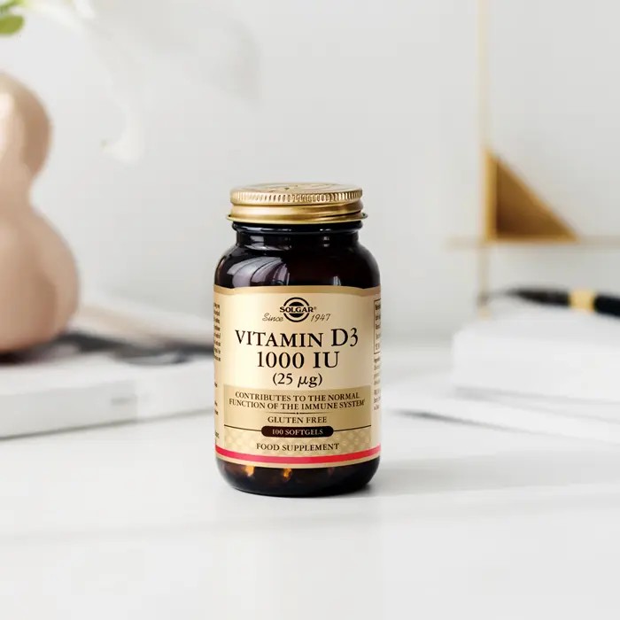 Solgar Vitamin D3 1000 IU (25 µg) - 100 Softgel Capsules