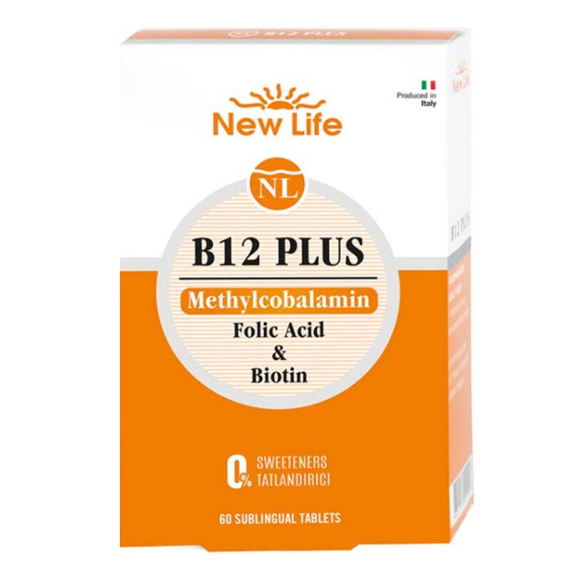 New Life B12 Plus - Dietary Supplement with Folic Acid and Biotin (60 Tablets)