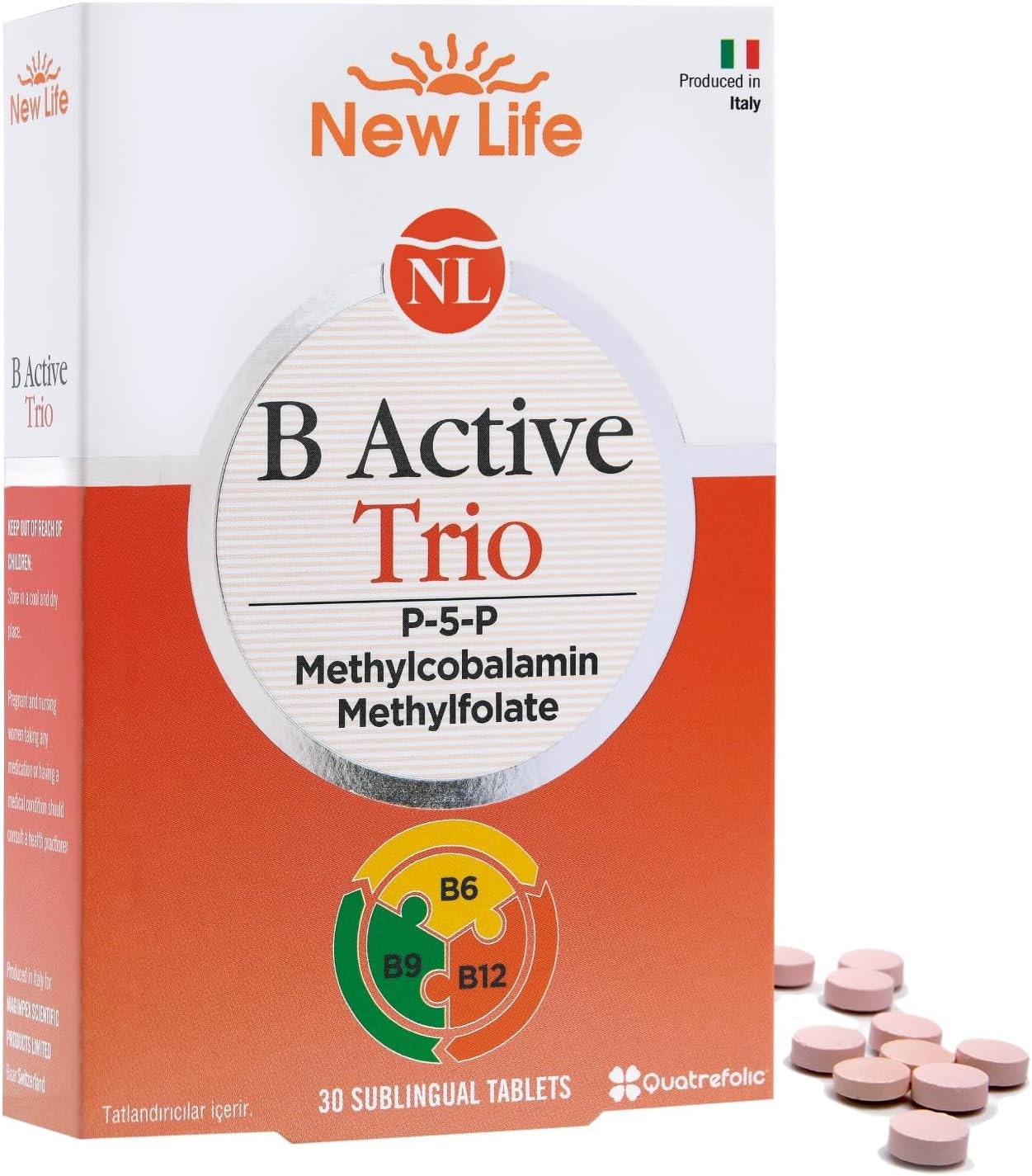 New Life B Active Trio - Dietary Supplement (30 Sublingual Tablets)