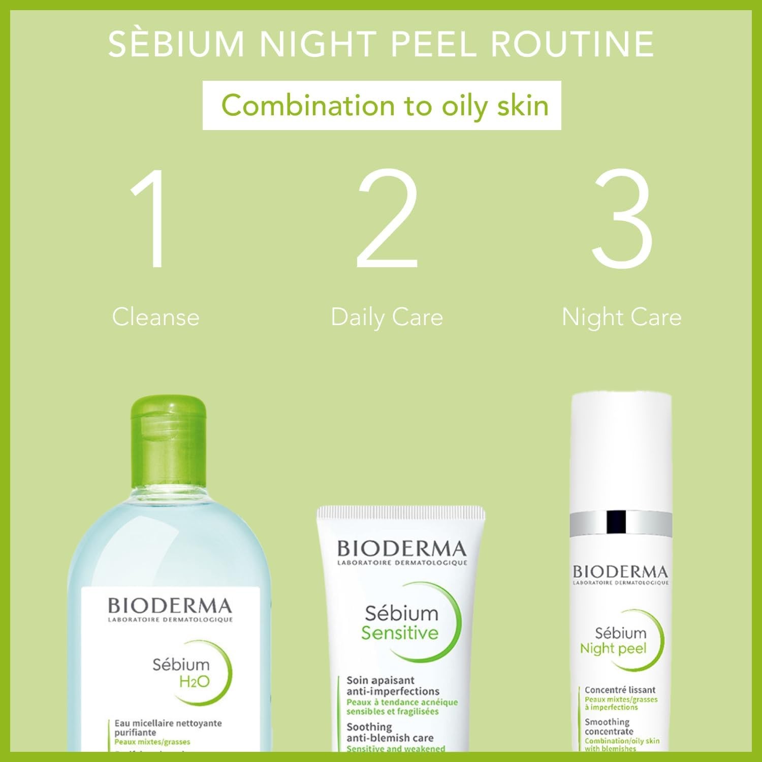 Bioderma Sebium Night Peel Smoothing Concentrate Gel For Combination To Oily Skin With Blemishes, 40 ml