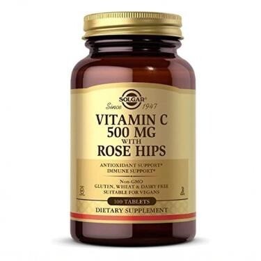 Solgar Vitamin C 500mg With Rose Hips 100 Tablets