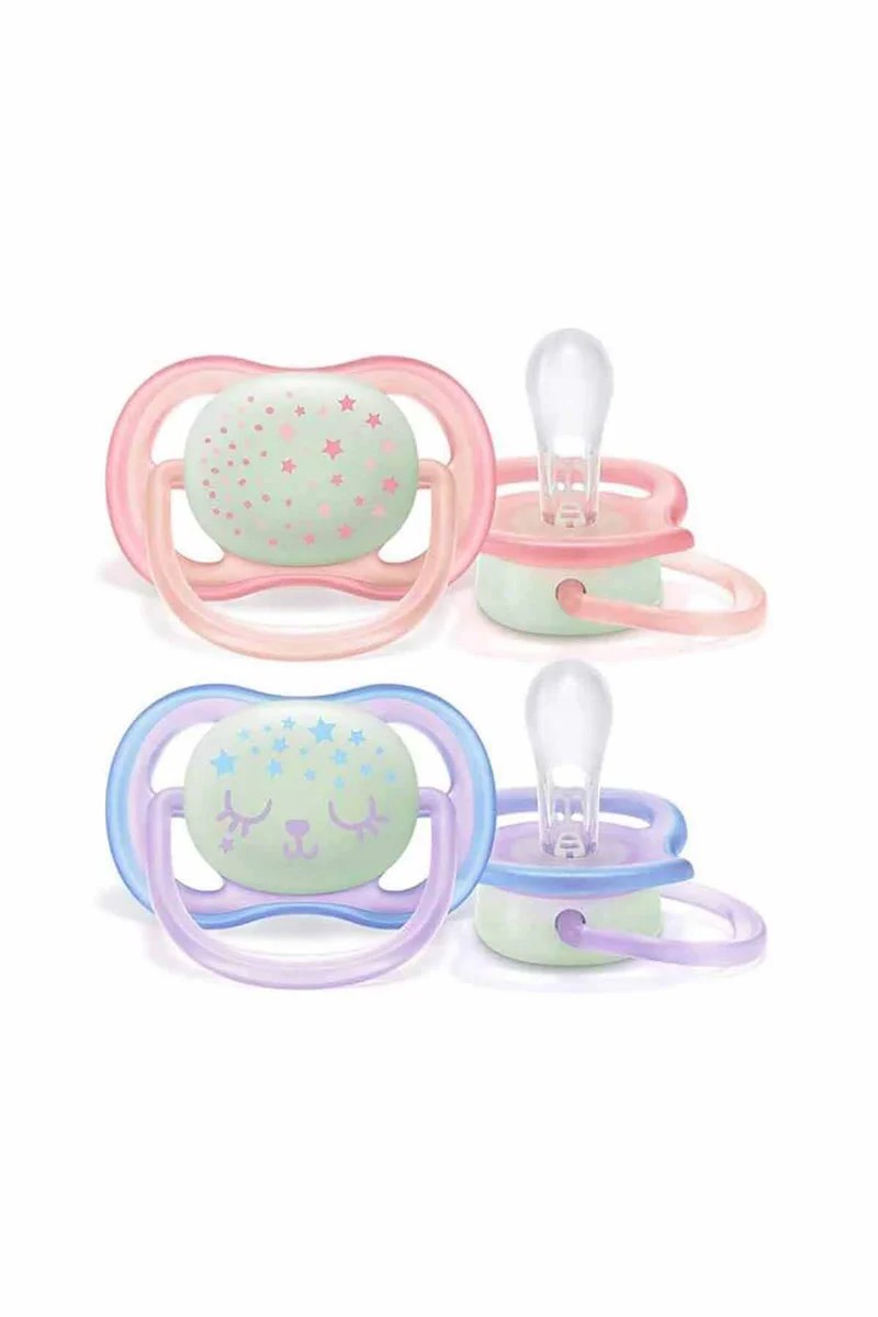 Philips Avent Ultra Air Pacifier 0-6 Months Glows in the Dark - Girl