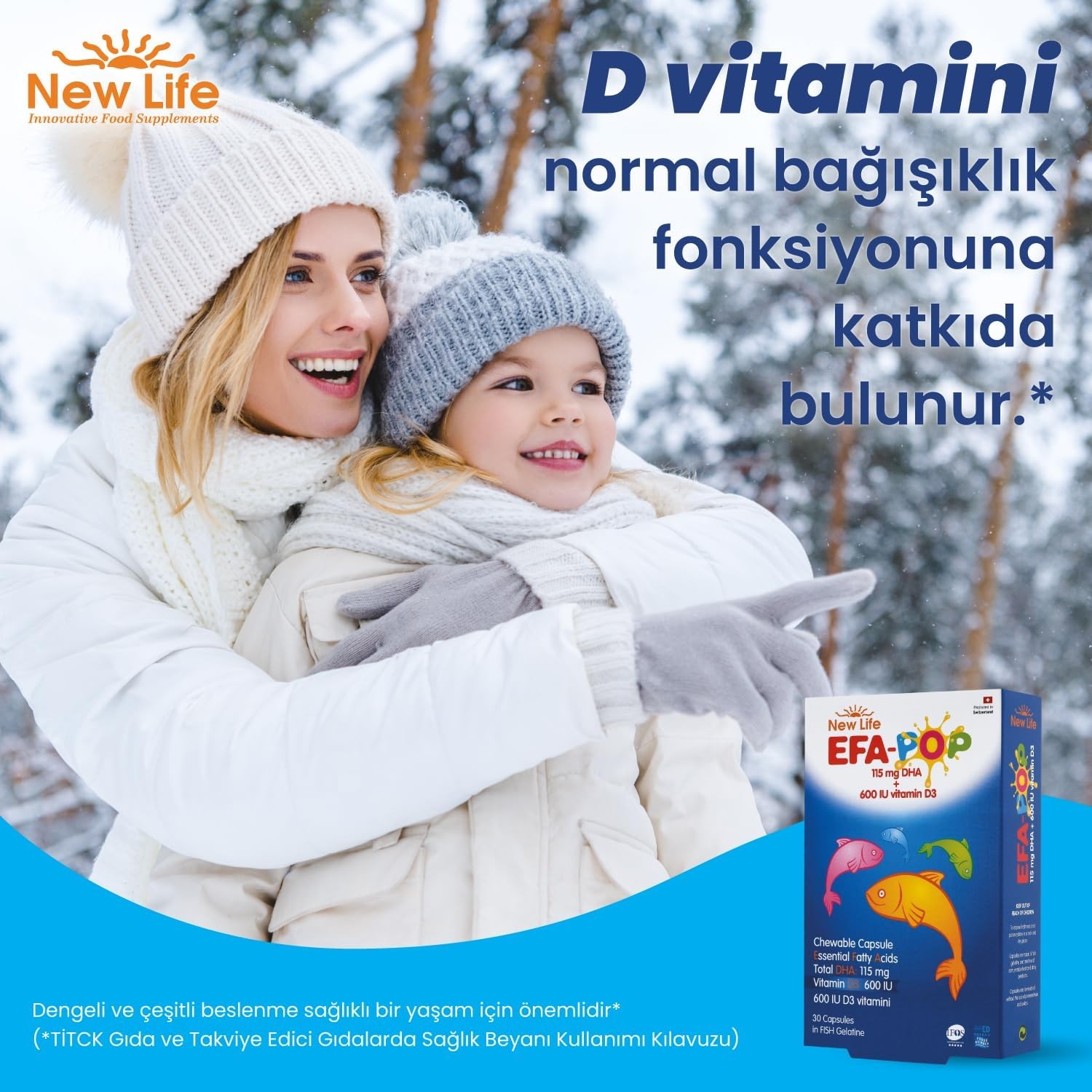 New Life EFA Pop Fish Oil Dietary Supplement - 30 Chewable Capsules