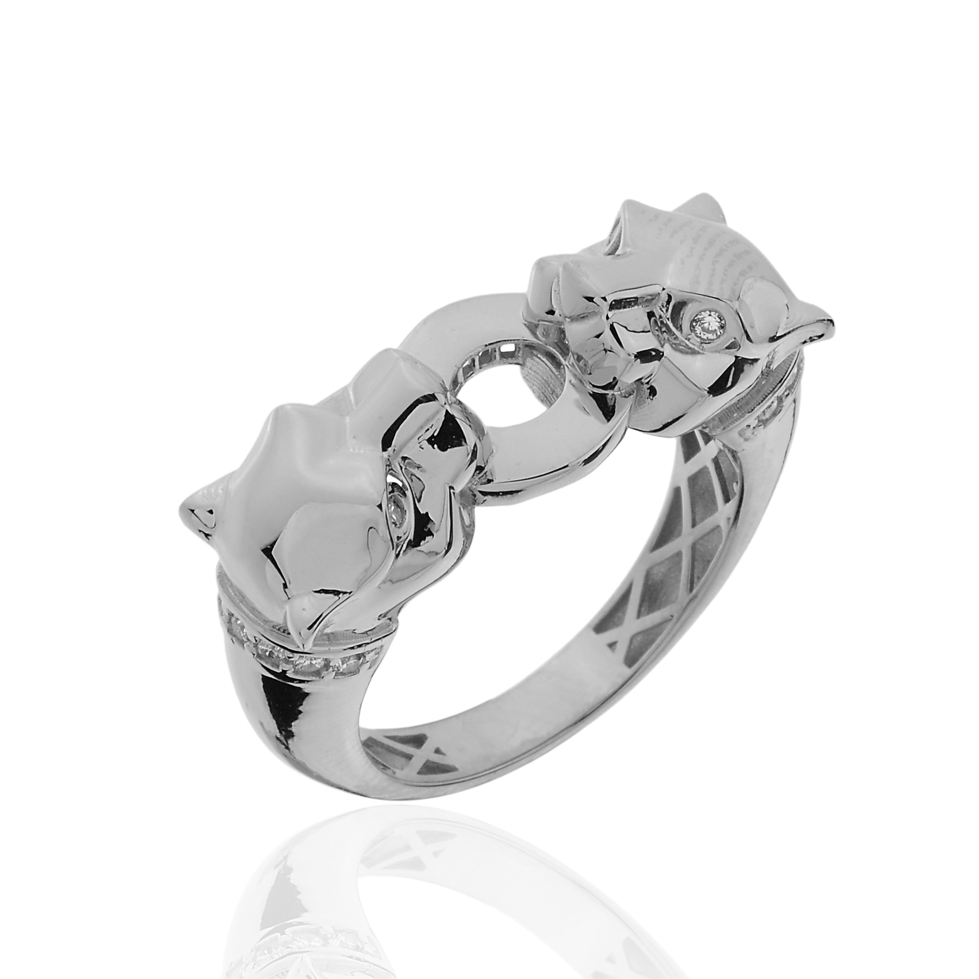 Twin Tiger Silver Ring 