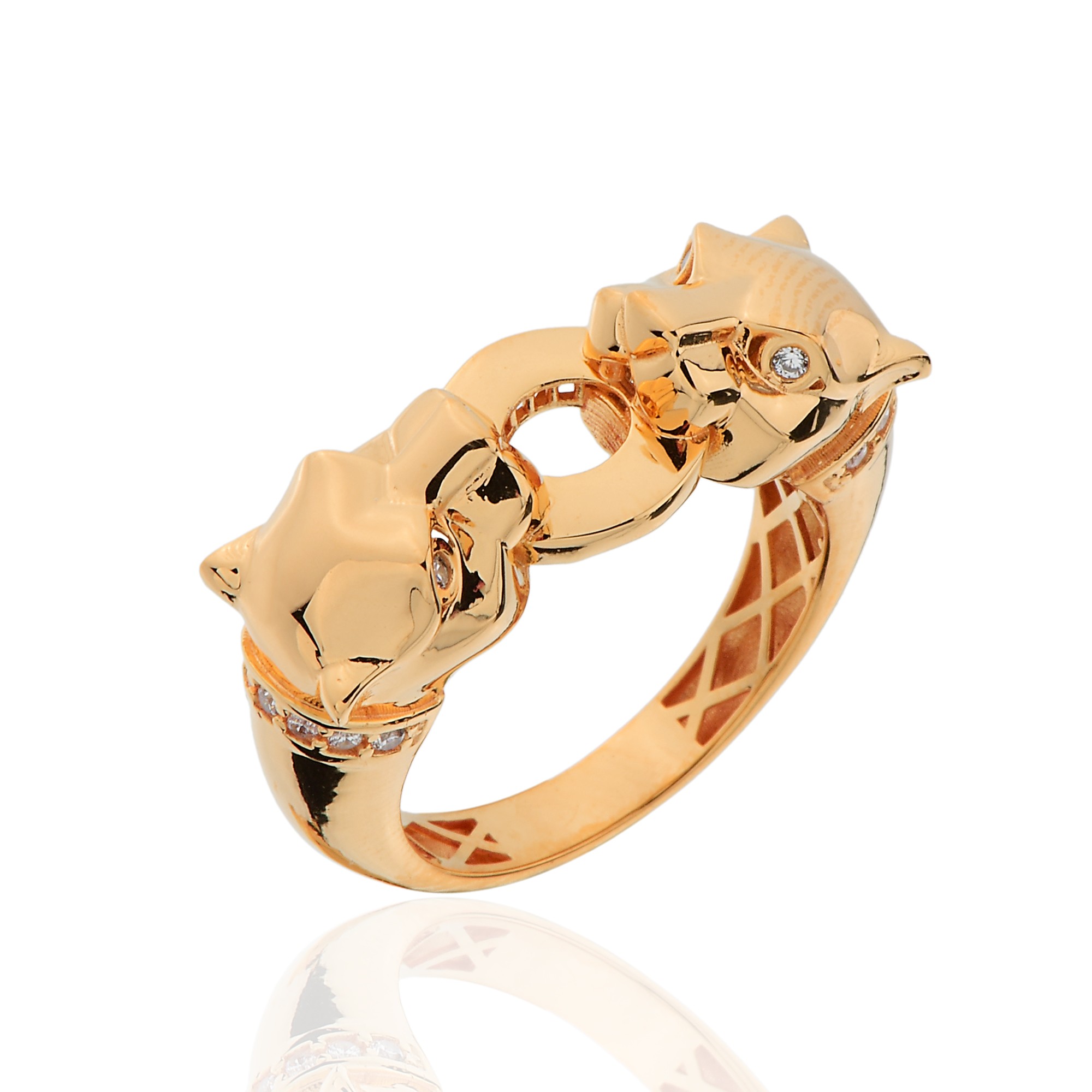 Twin Tiger Silver Ring 