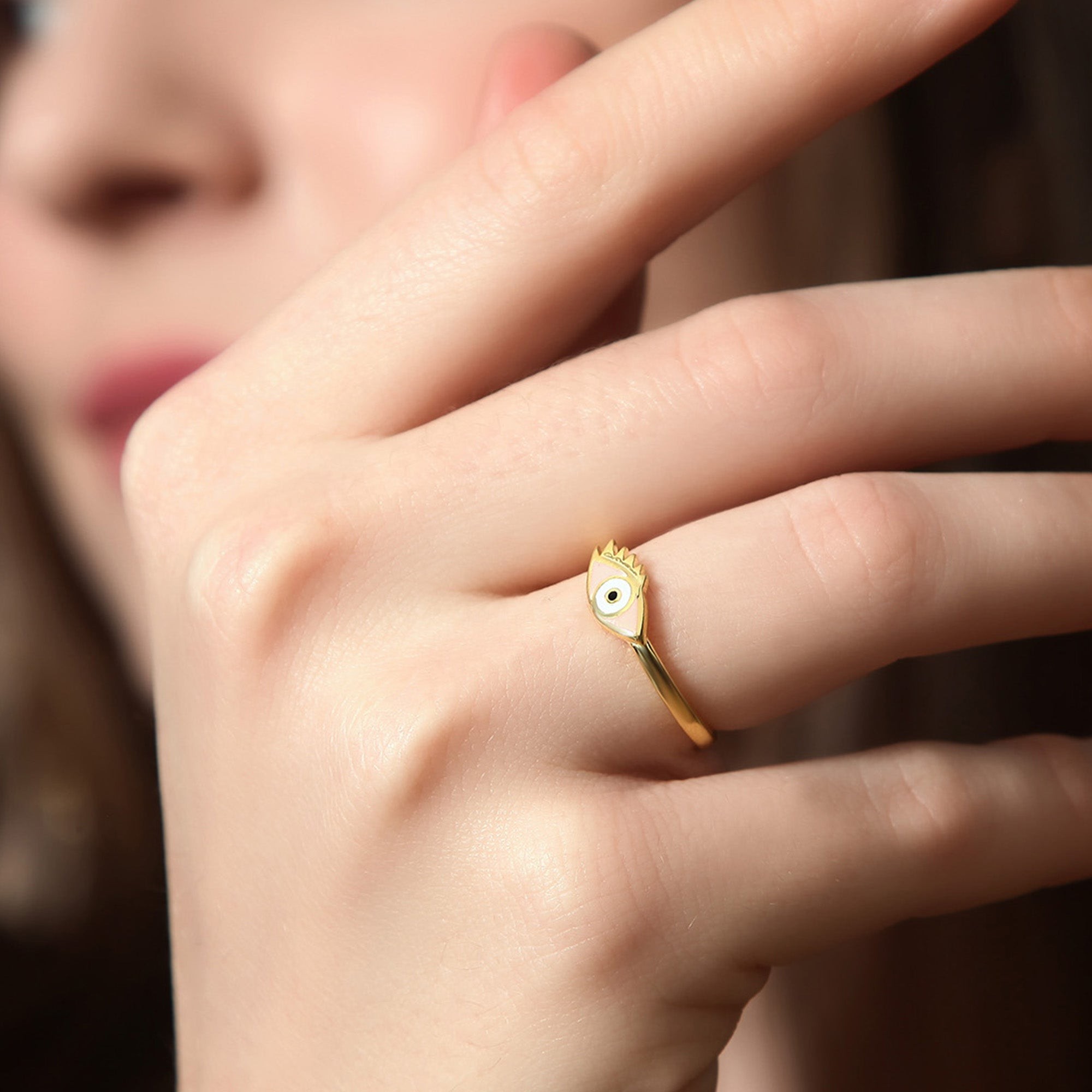 Enamel Eye Ring