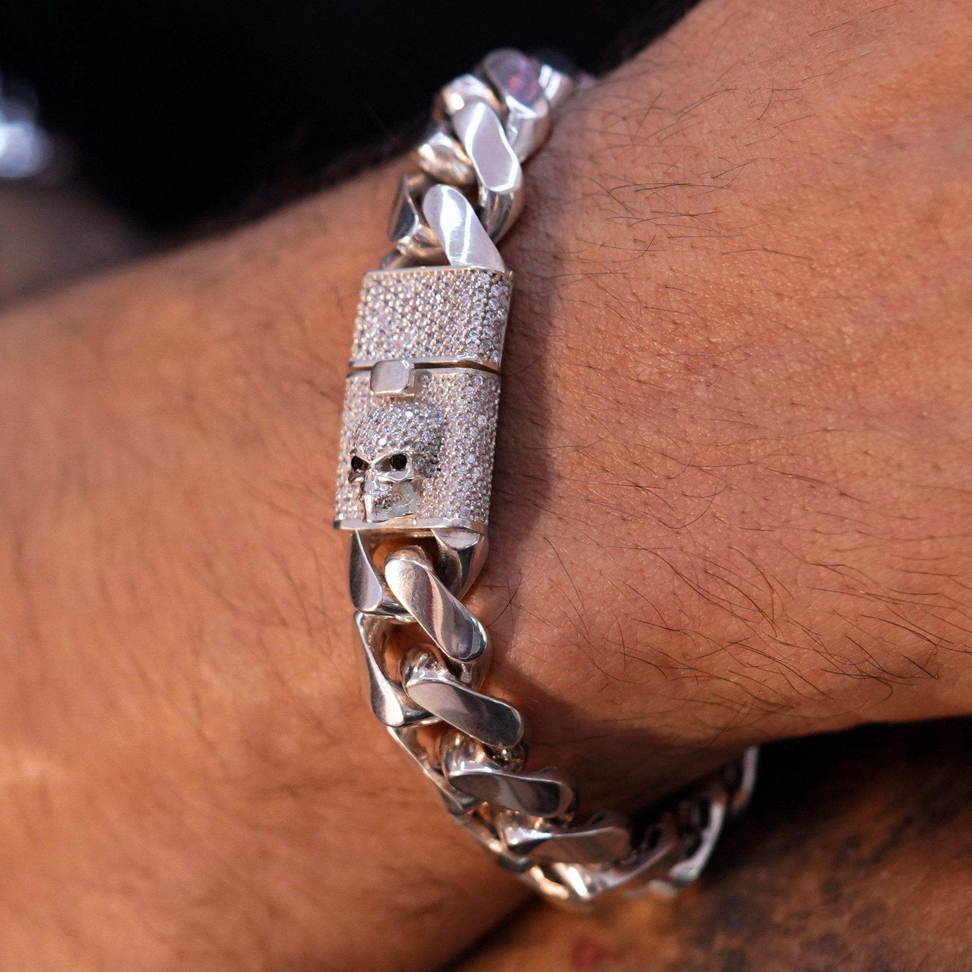 Skull Head Cuban Chain Bracelet