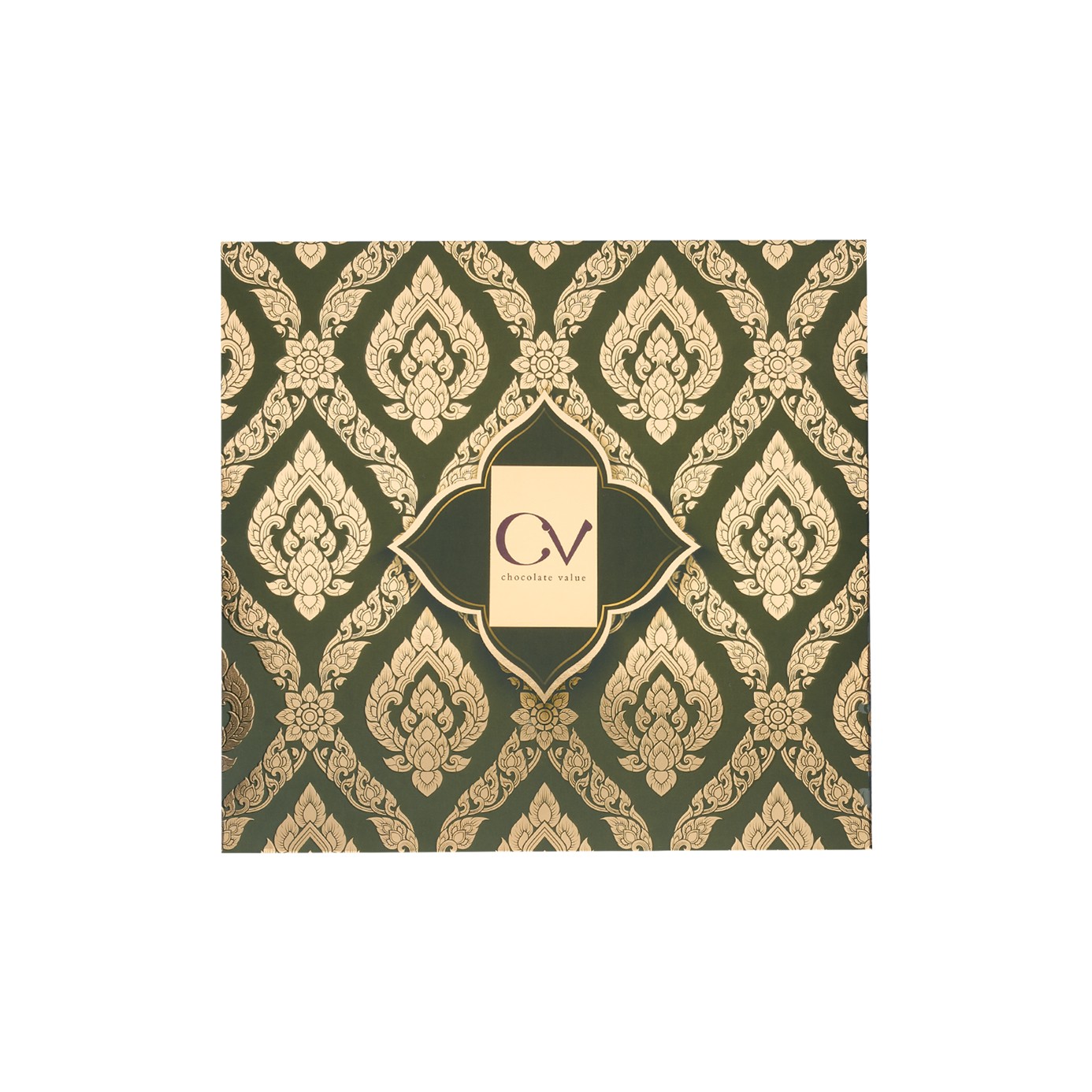 Luxury Selection Hediyelik Çikolata Kutusu / Yeşil Altın Motif