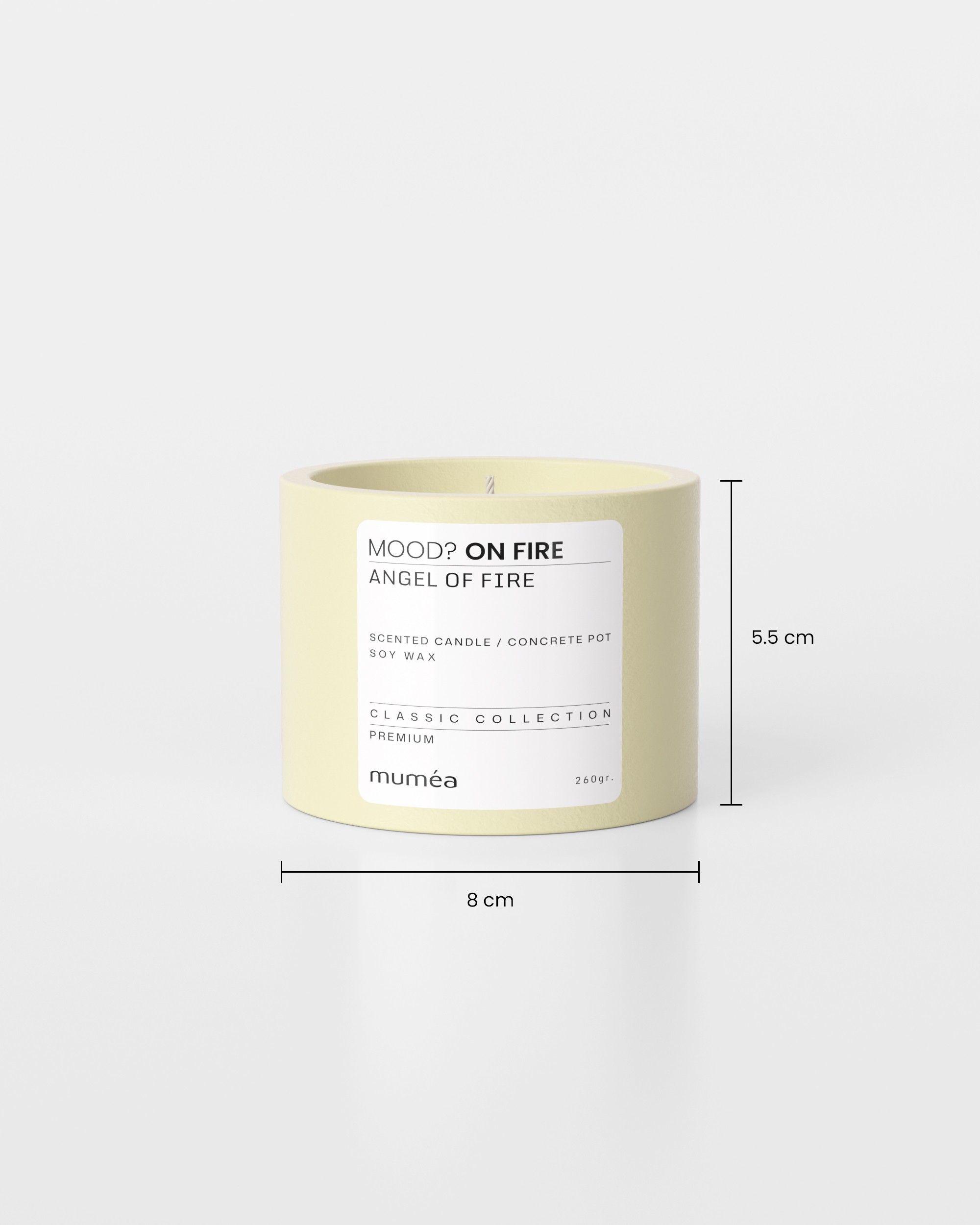Ateş Meleği Kokulu 260 gr Soya Mum (Beton Saksıda)