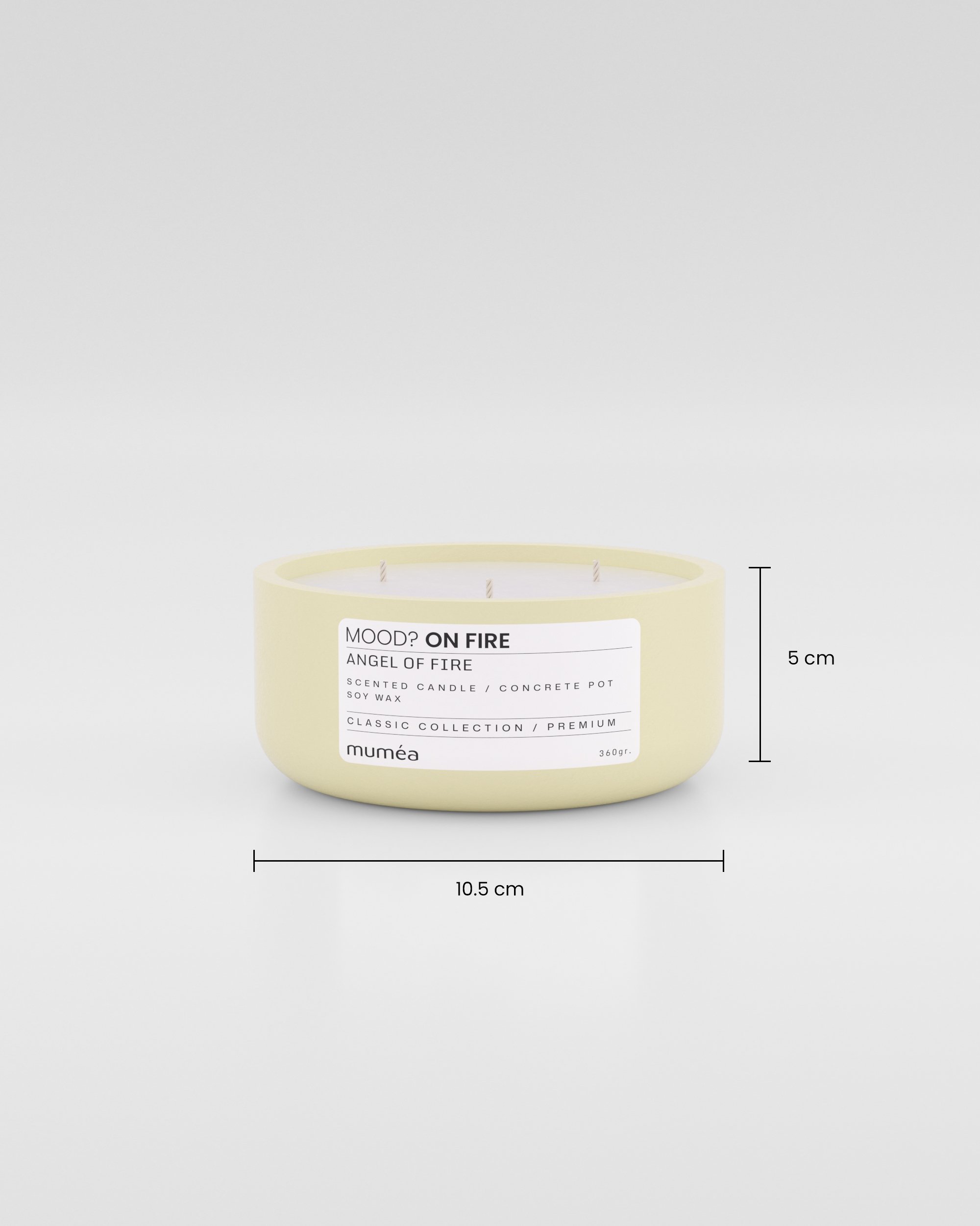 Ateş Meleği Kokulu 360 gr Soya Mum (Beton Saksıda)
