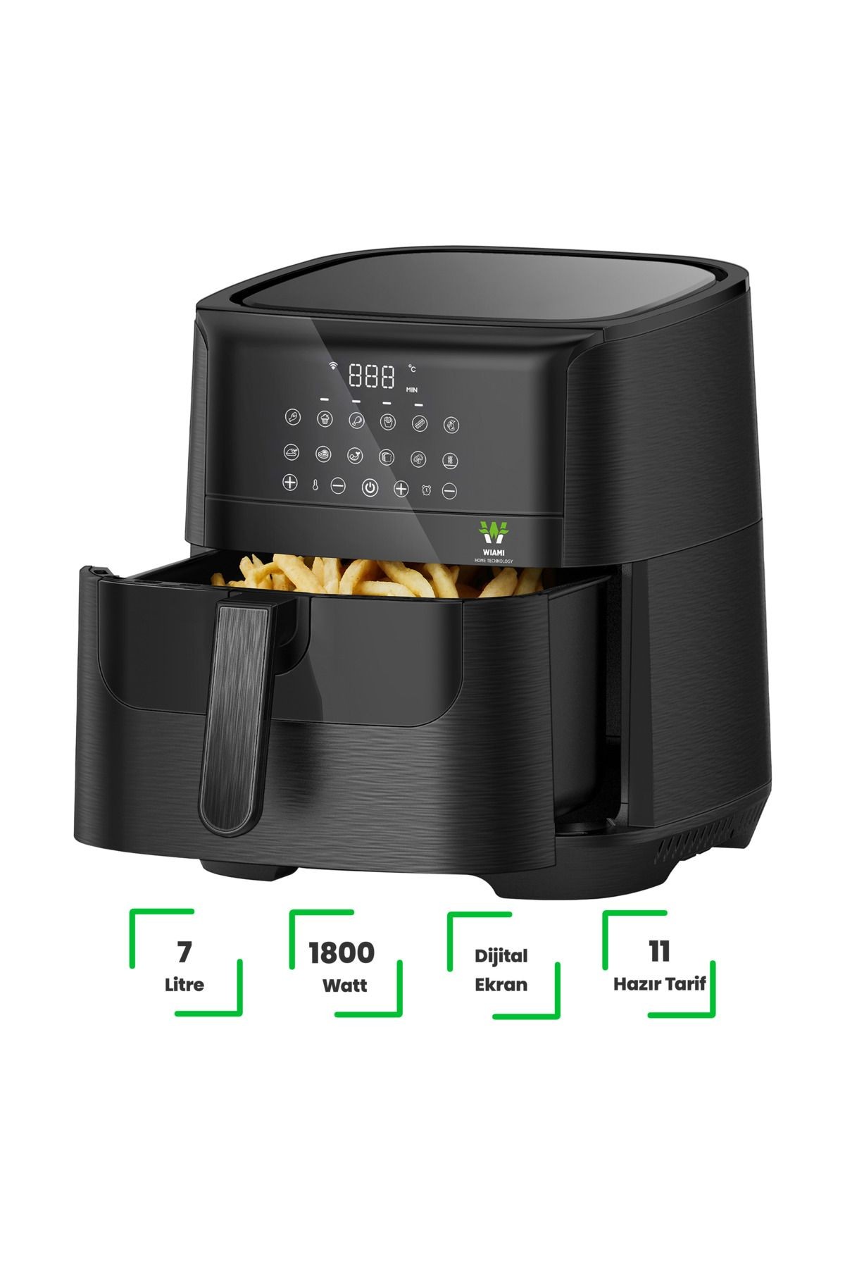 Wiami Fritöz 7 Litre Akıllı Yağsız Airfryer