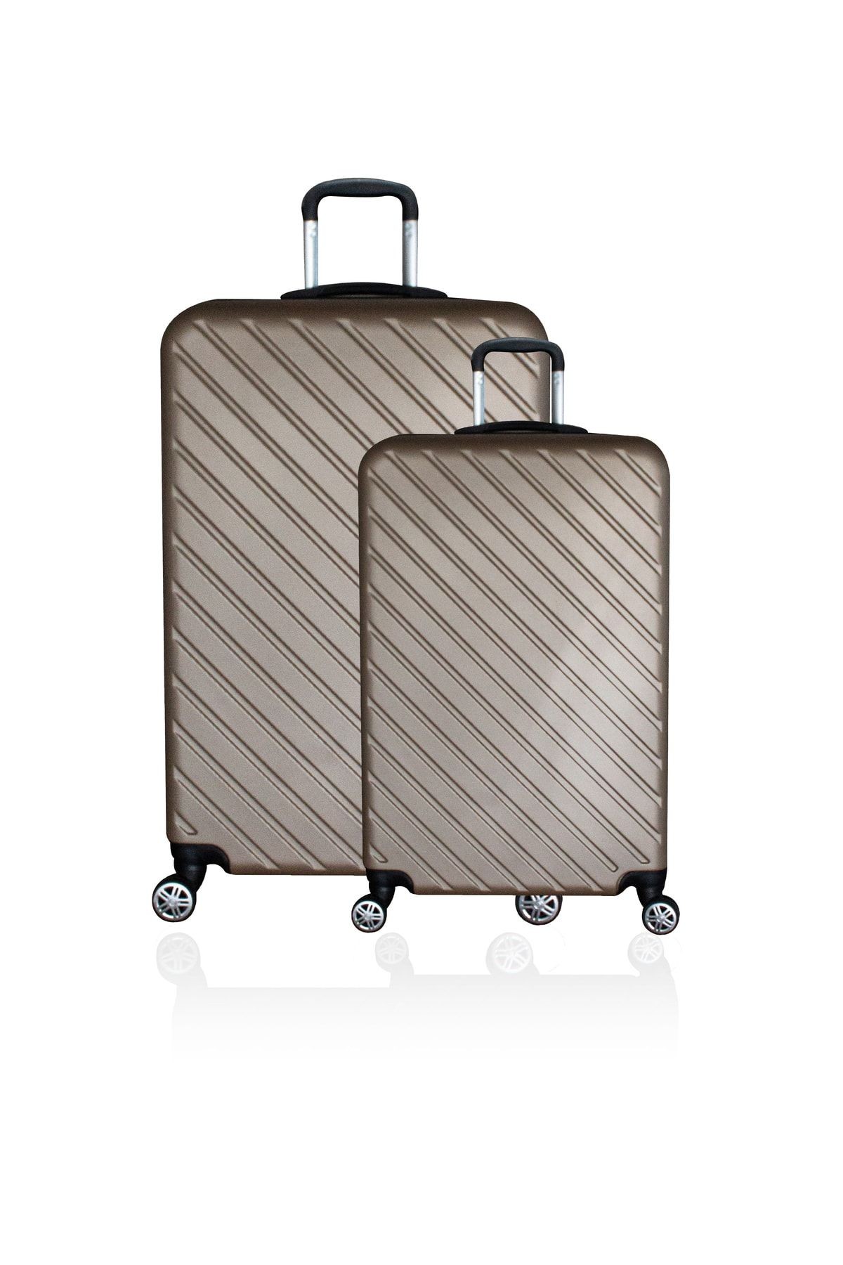 ABS 2-Piece Luggage Set - Large and Medium Sizes - Gold