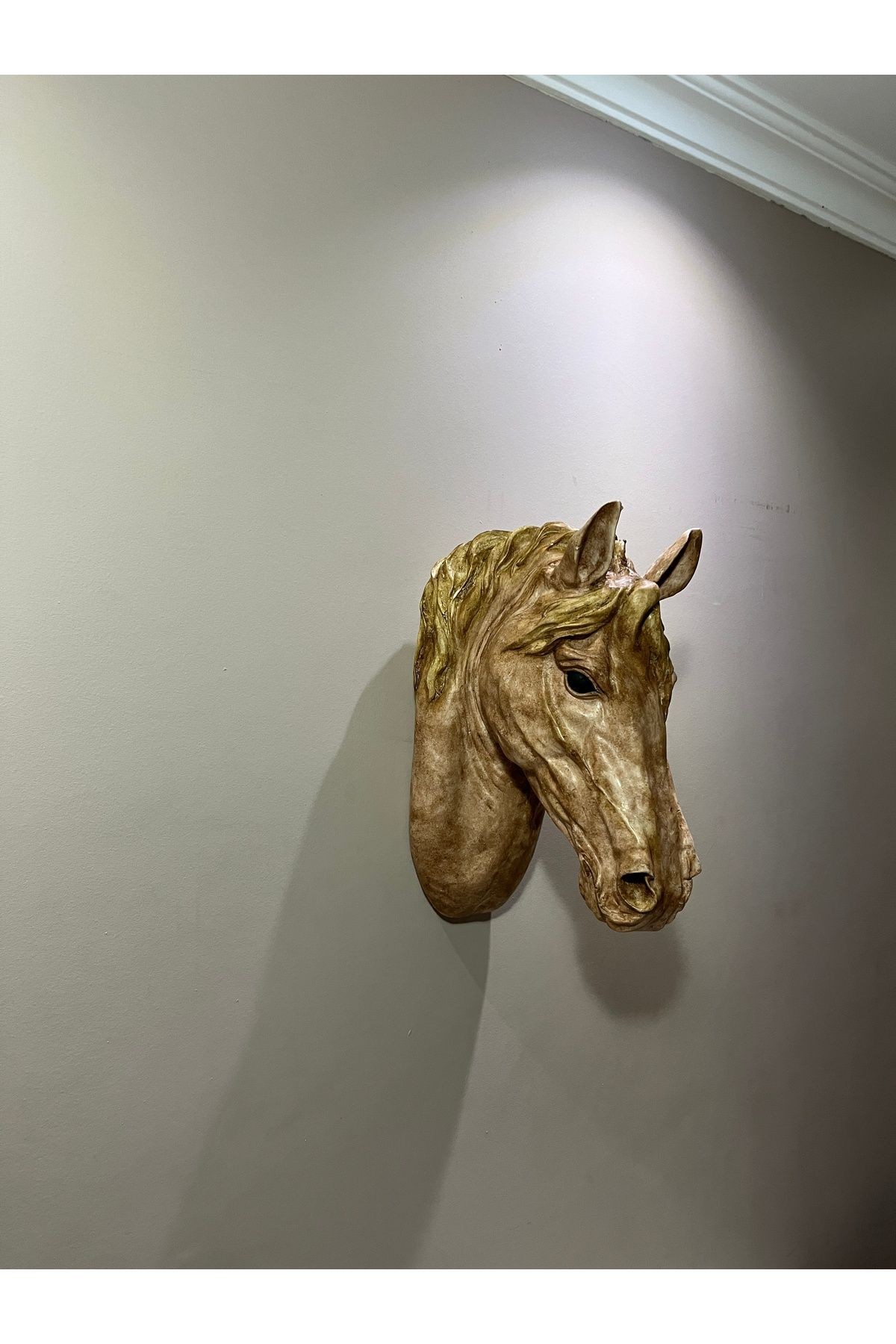 DUVAR DEKORASYON AT KAFASI ESKİTME TASARIM HORSE WALL DECOR (41 x 30 x 20 cm)