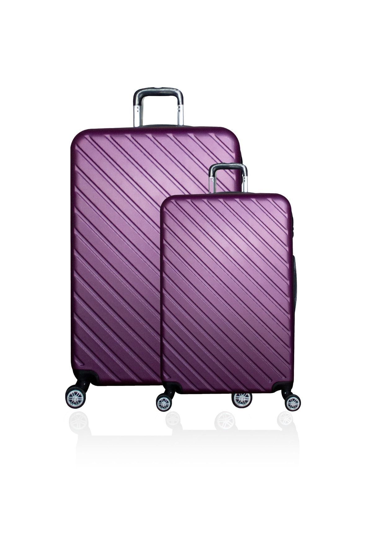 ABS 2-Piece Luggage Set - Large and Medium Sizes - Purple