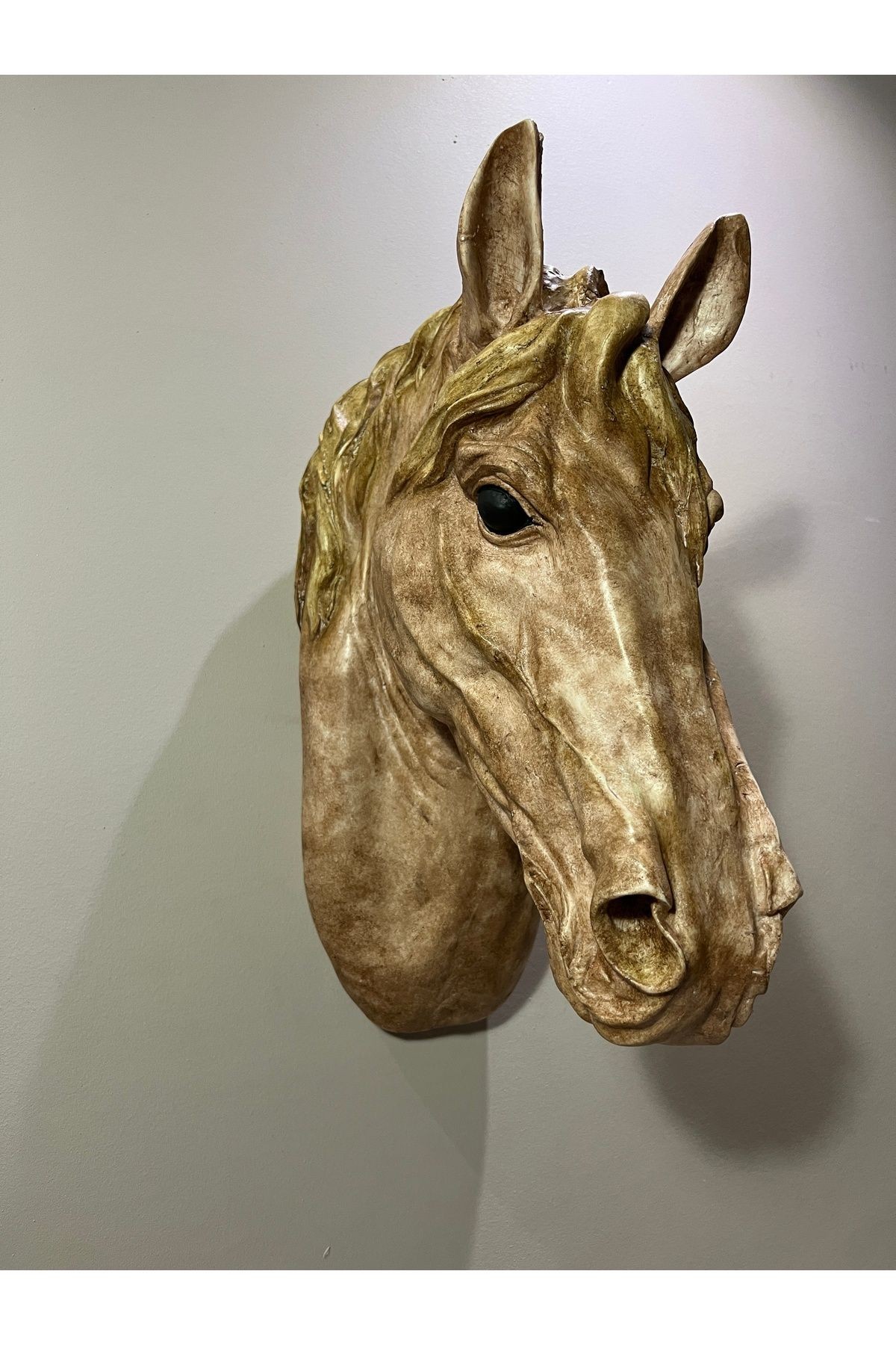 DUVAR DEKORASYON AT KAFASI ESKİTME TASARIM HORSE WALL DECOR (41 x 30 x 20 cm)