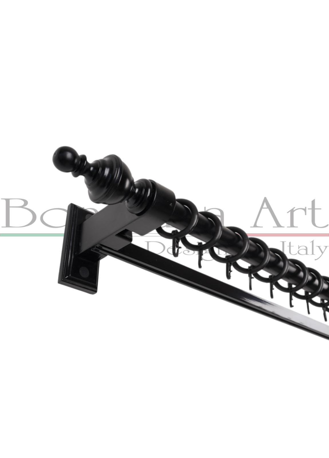 Siyah Boni Ahşap Tek Raylı Modern Rustik