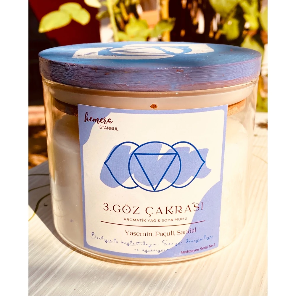 Üçüncü Göz Çakrası Aromaterapi Soya Mumu | Yasemin, Paçuli, Sandal