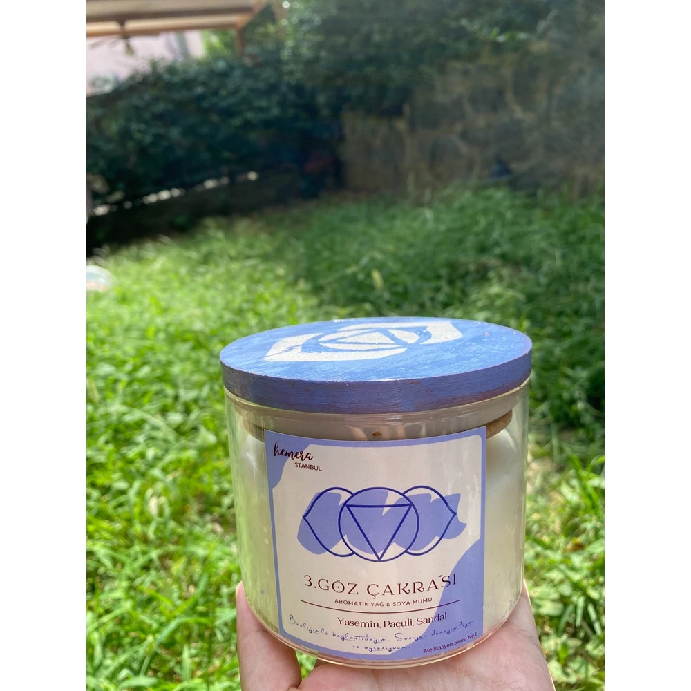 Üçüncü Göz Çakrası Aromaterapi Soya Mumu | Yasemin, Paçuli, Sandal