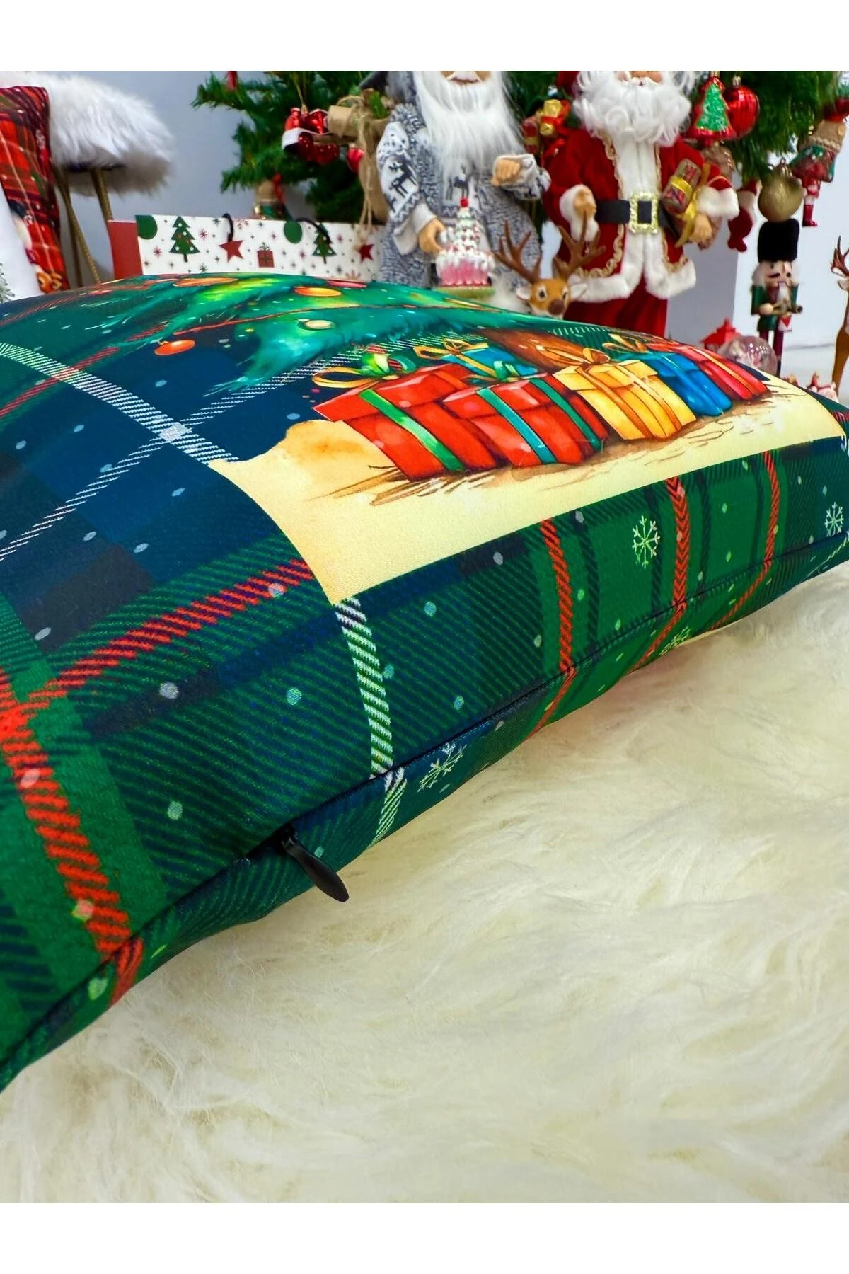 Mof Collection Çam Ağacı Baskılı Kırlent Kılıfı