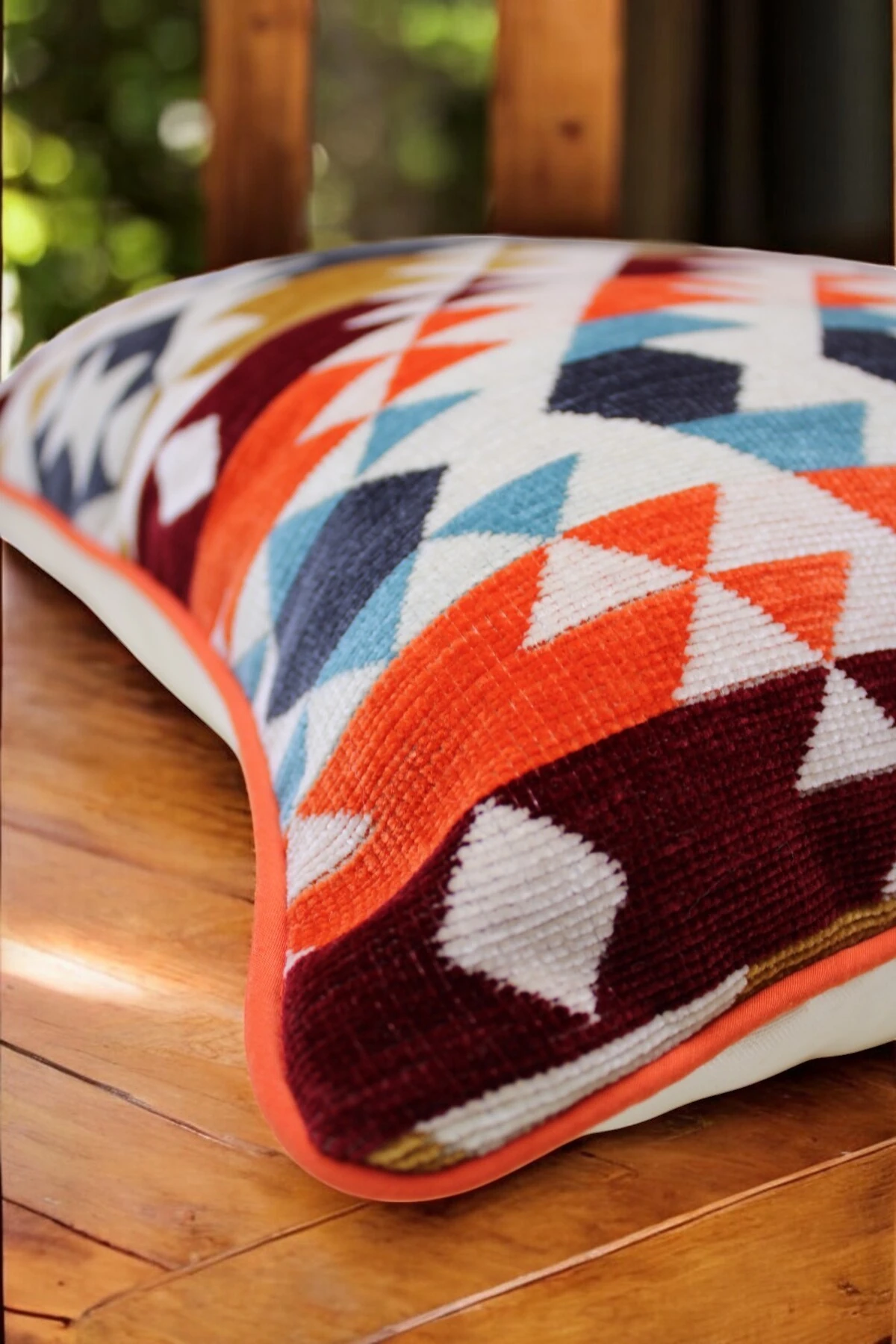 Mof Home Collection Etnik Desen Çift Taraflı Biyeli Kırlent Kılıfı