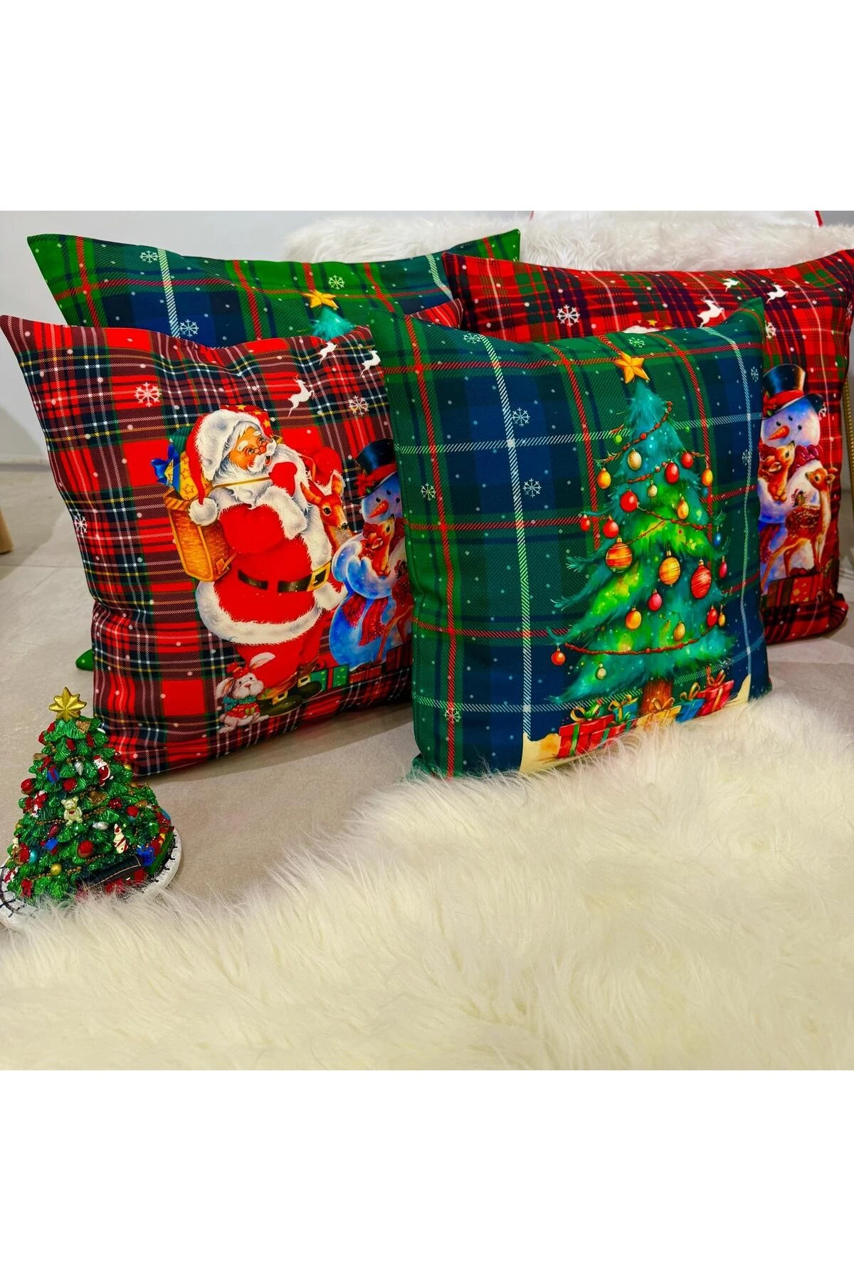 Mof Collection Çam Ağacı Baskılı Kırlent Kılıfı