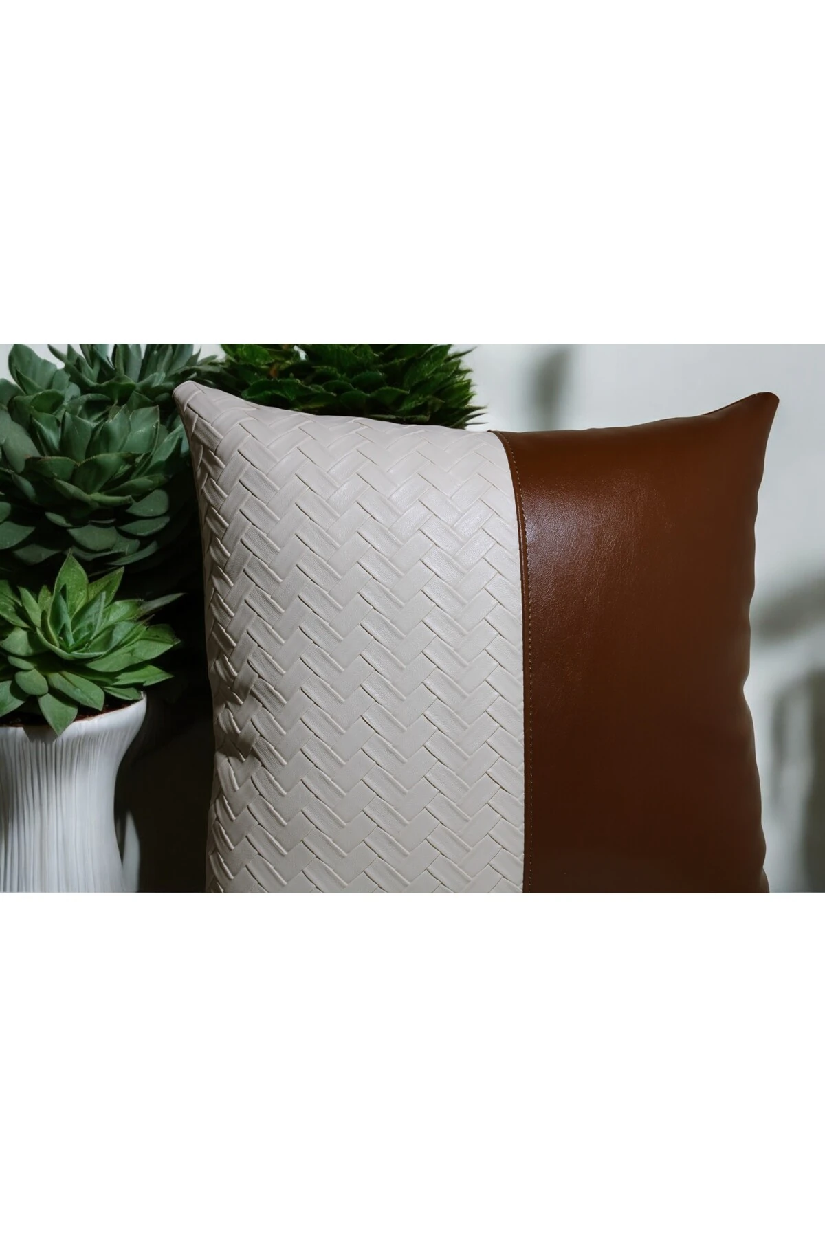 Mof Collection Lüx Tasarım Deri Kırlent Kılıfı