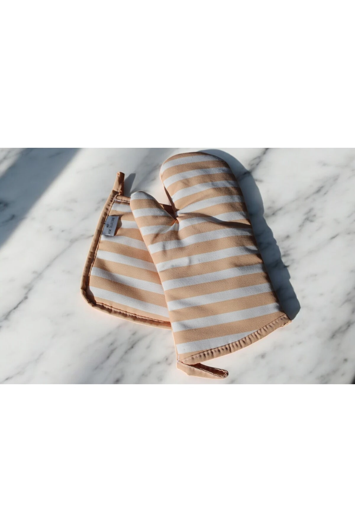 Mof Collection Summer Vibes Serisi Turuncu Beyaz Mutfak Önlüğü Seti