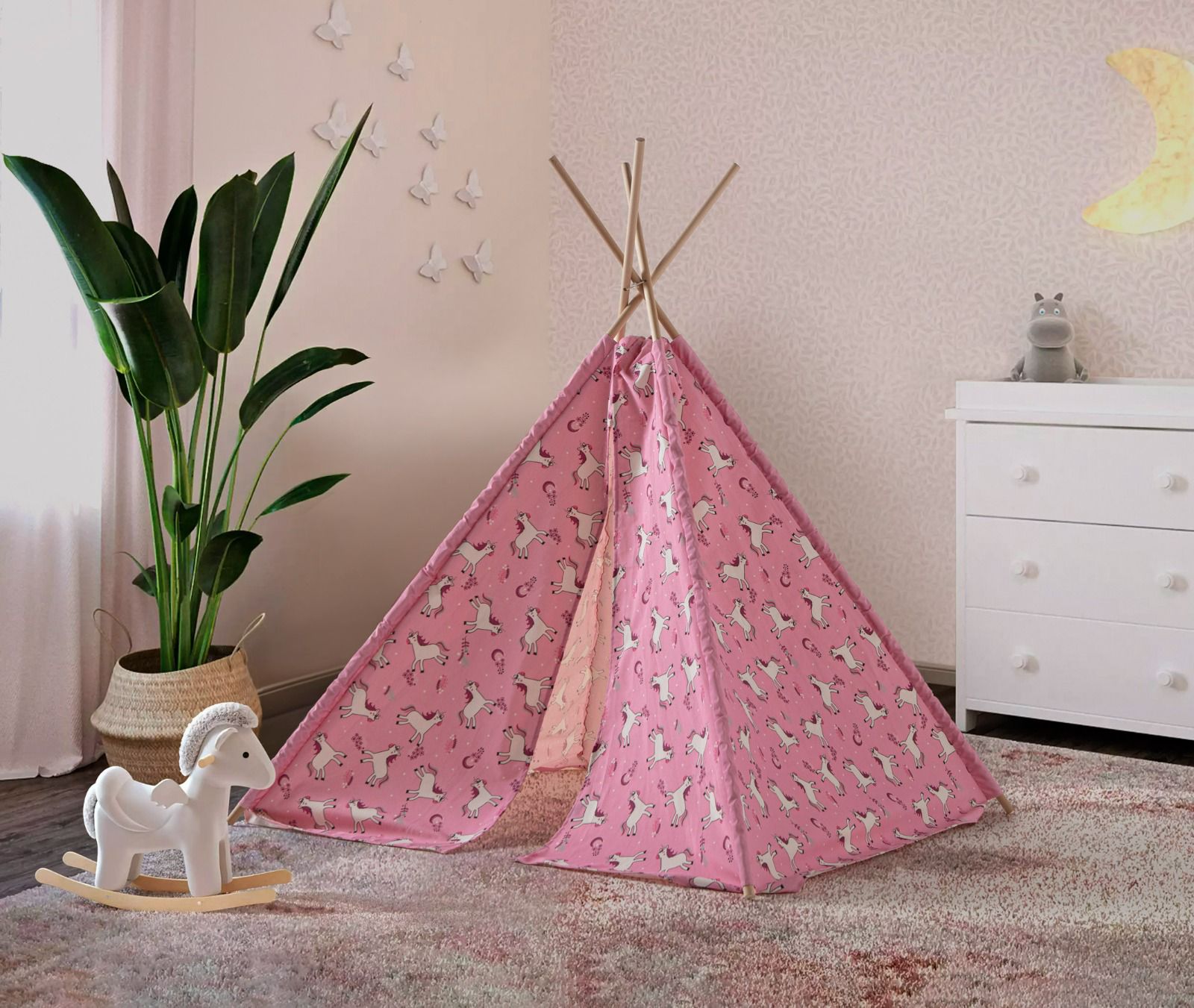 Çiçek Desenli Püsküllü Punch Kırlent Kılıfı