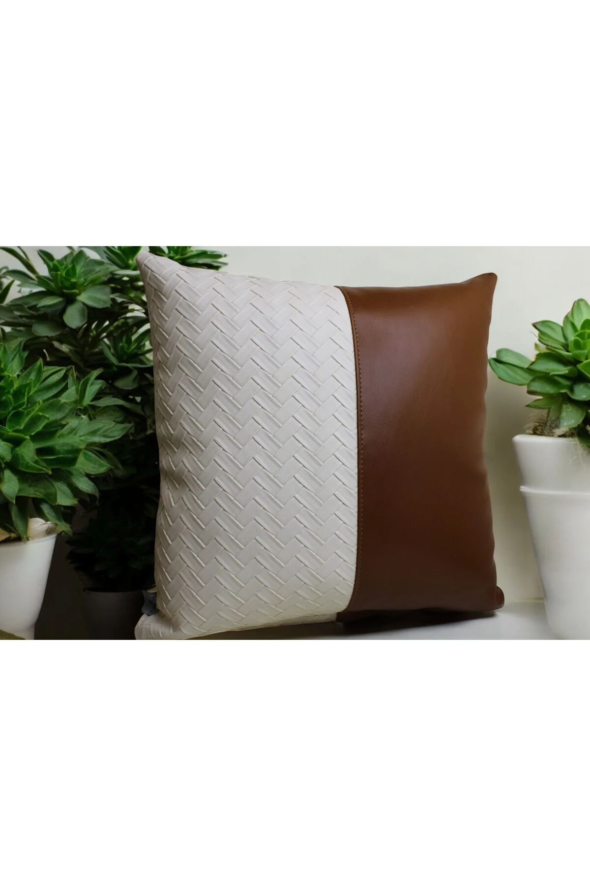 Mof Collection Lüx Tasarım Deri Kırlent Kılıfı