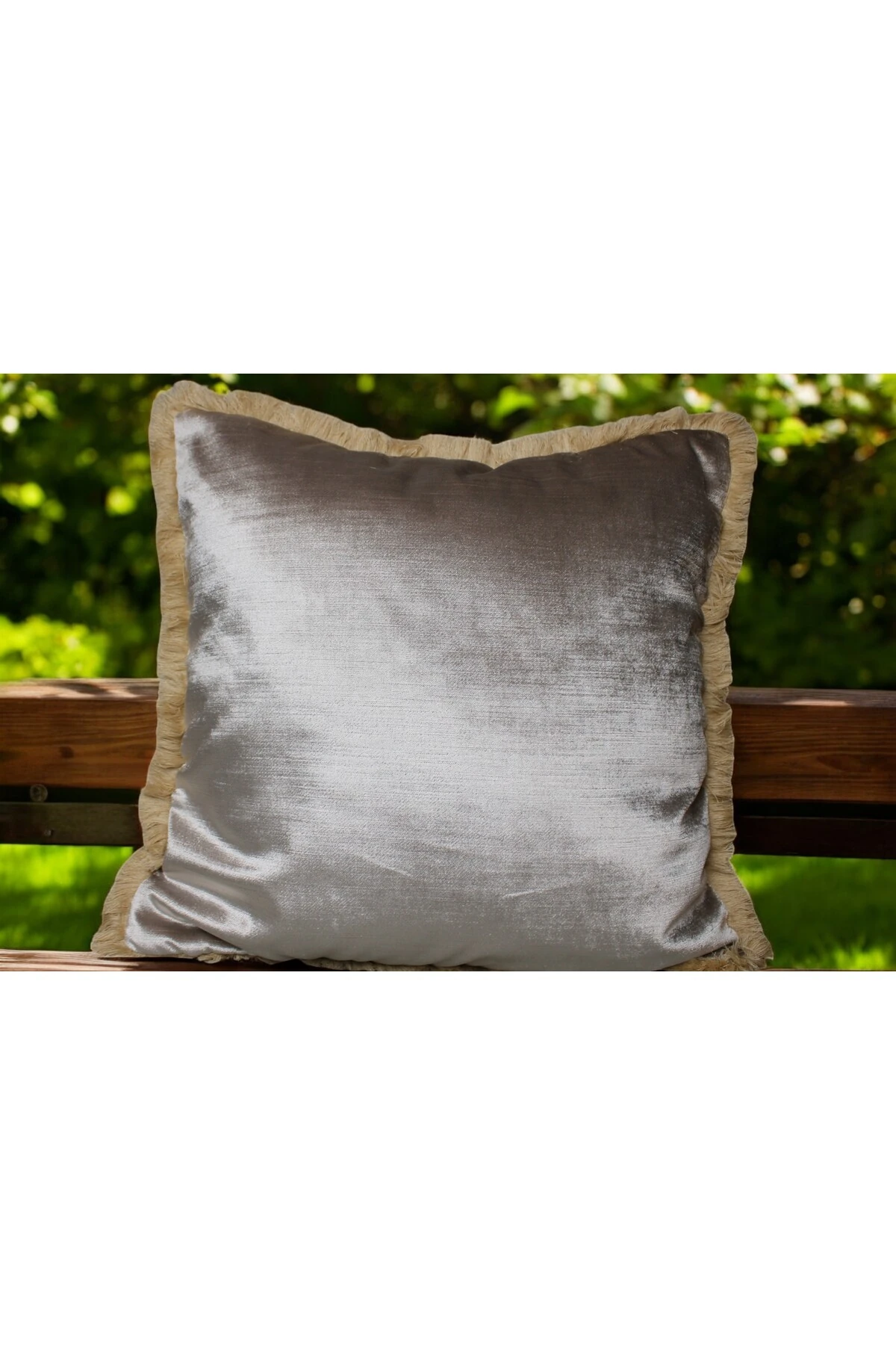 Mof Home Collection Kadife Saçaklı Kırlent Kılıfı - 2’li Set |