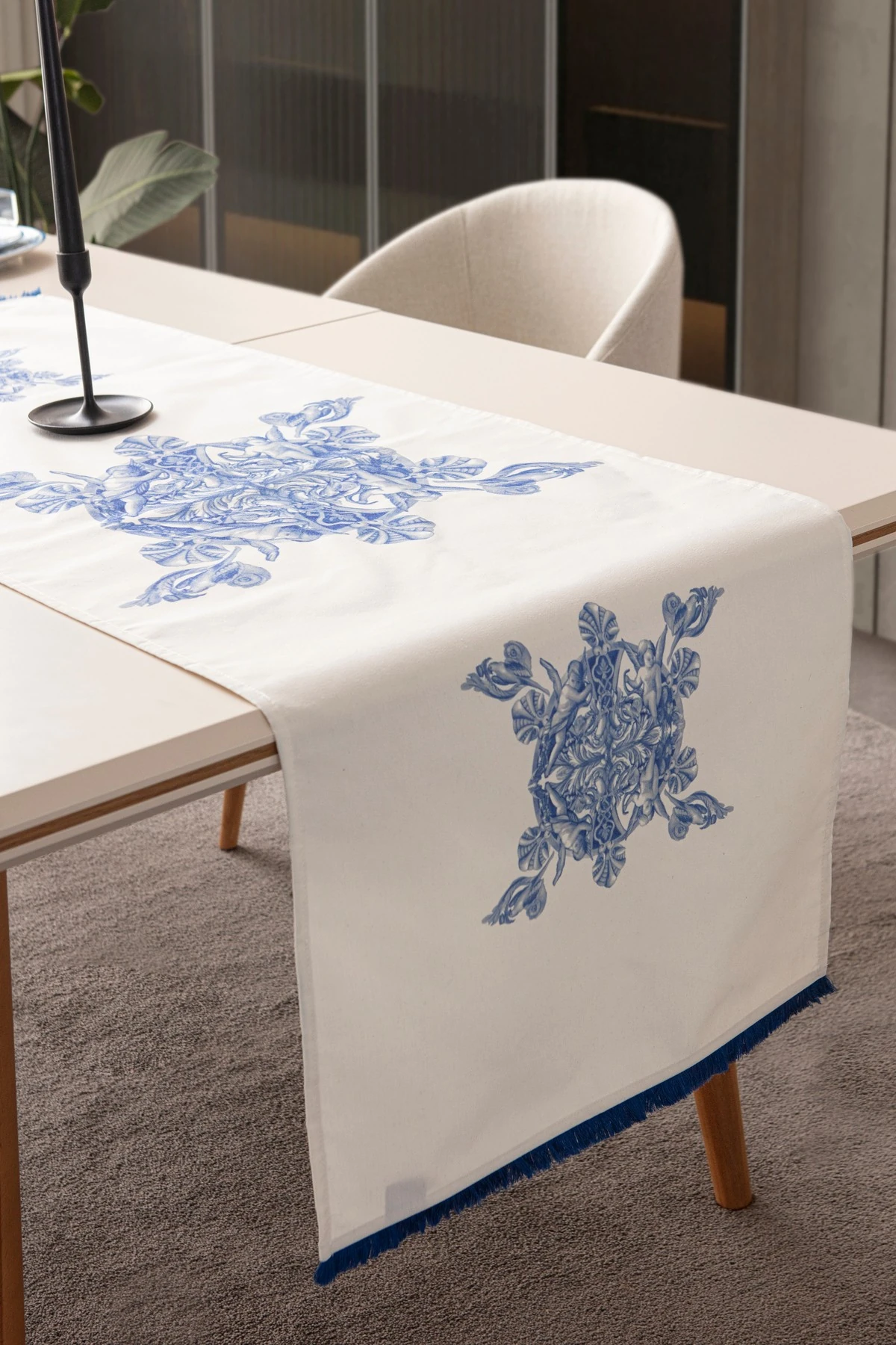 Mof Collection Mavi Akşamlar Serisi 6 Kişilik Yemek Masası Takımı