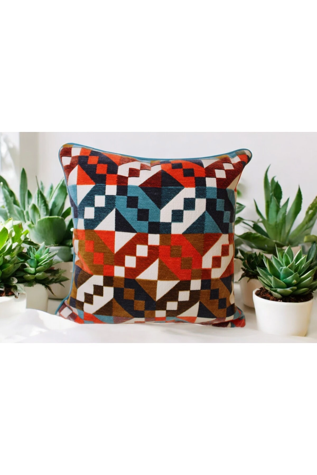 Mof Home Collection Çift Taraflı Etnik Biyeli Kırlent Kılıfı