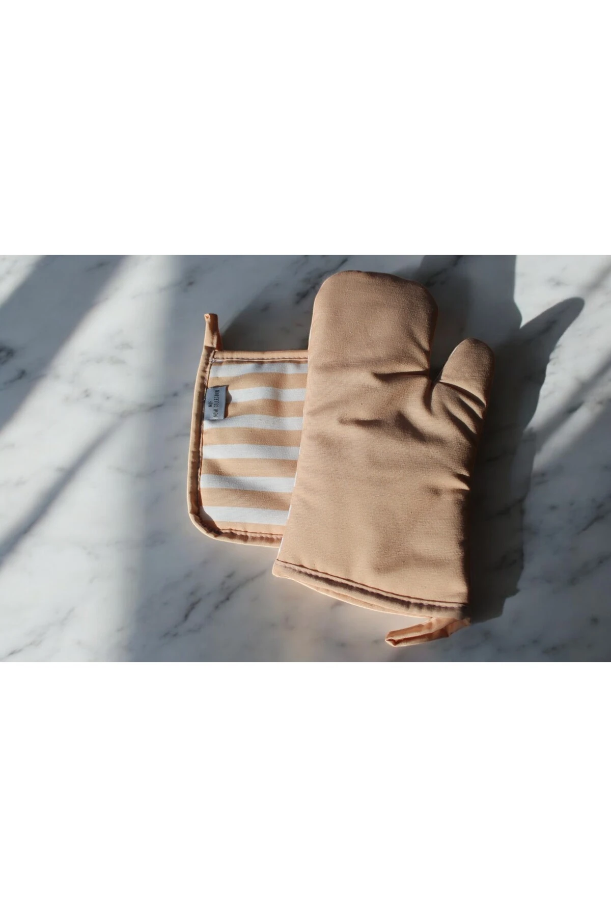 Mof Collection Summer Vibes Serisi Turuncu Beyaz Mutfak Önlüğü Seti