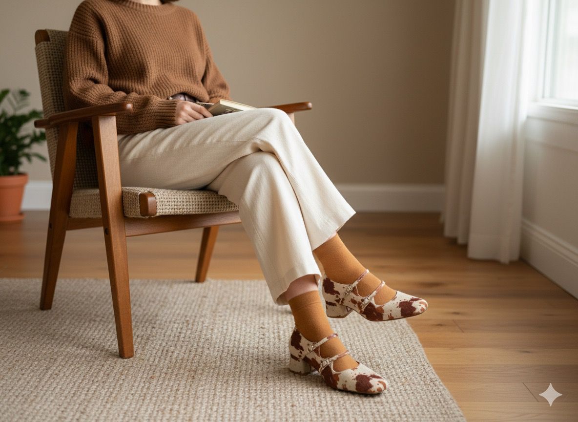 CİNNAMON Tüylü Kare Burun Kısa Topuk Ayakkabı