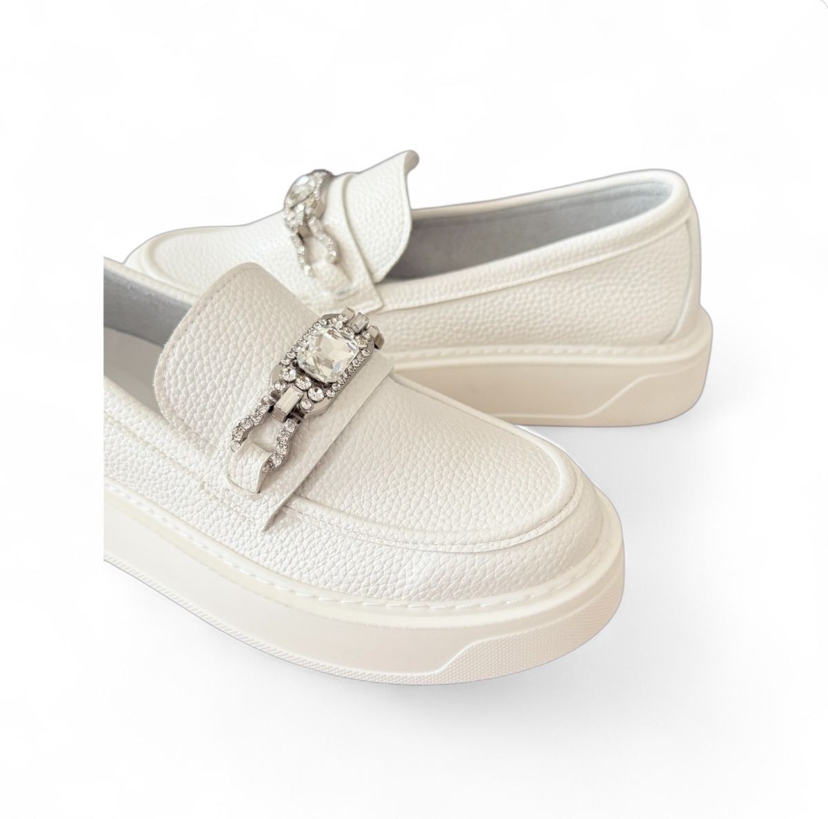 LİME BEYAZ BABET KADIN LOAFER AYAKKABI